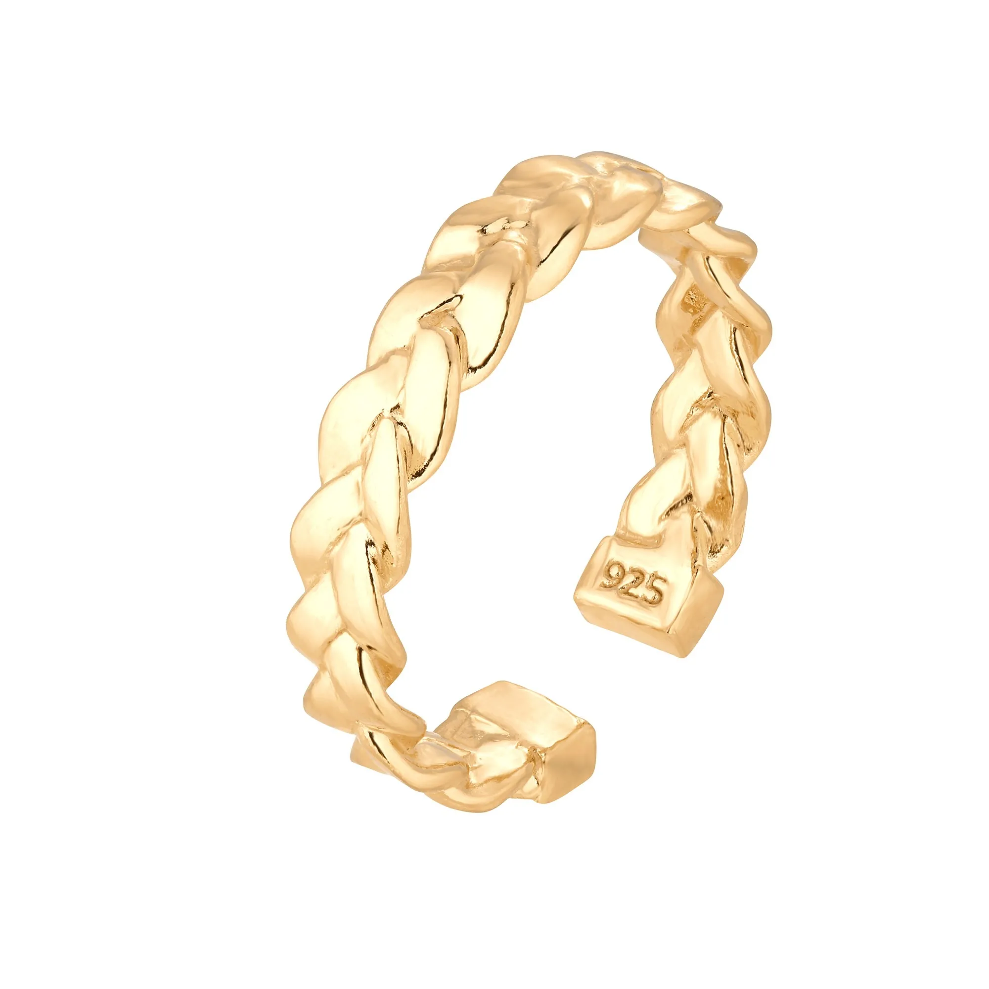 Złoty pleciony pierścionek