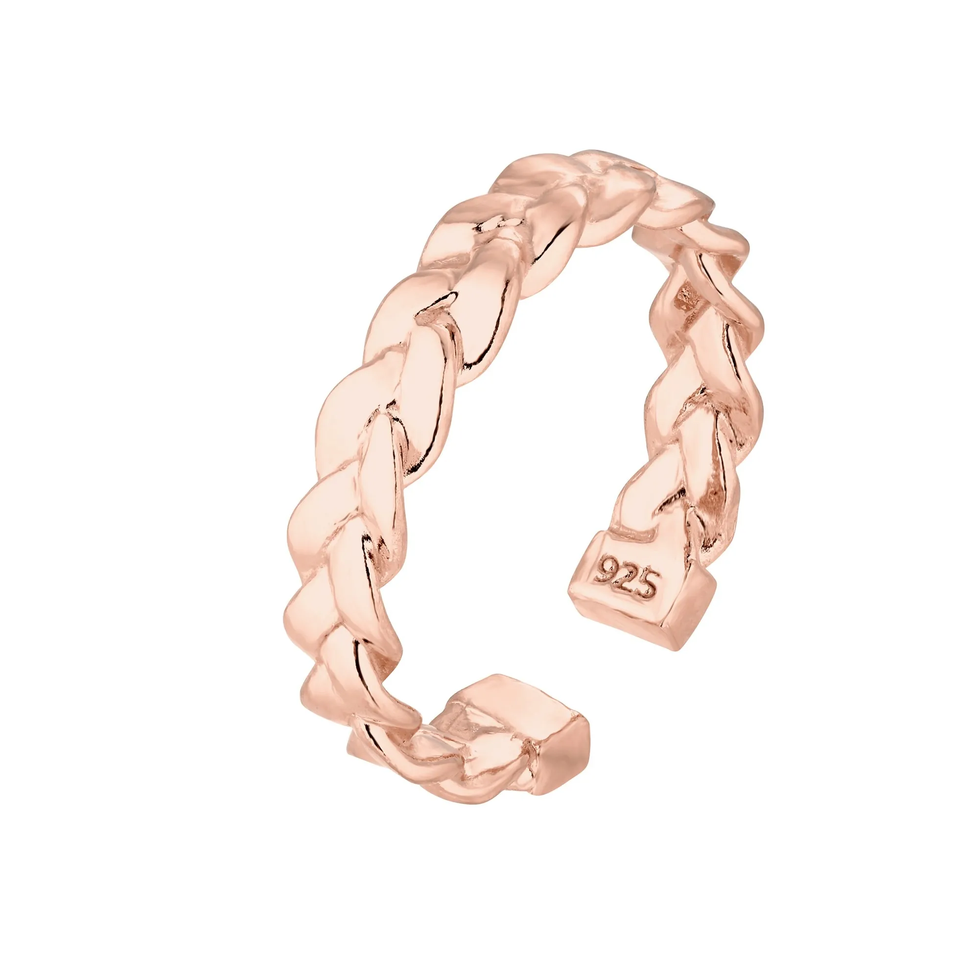 Pleciony pierścionek  z różowego złota