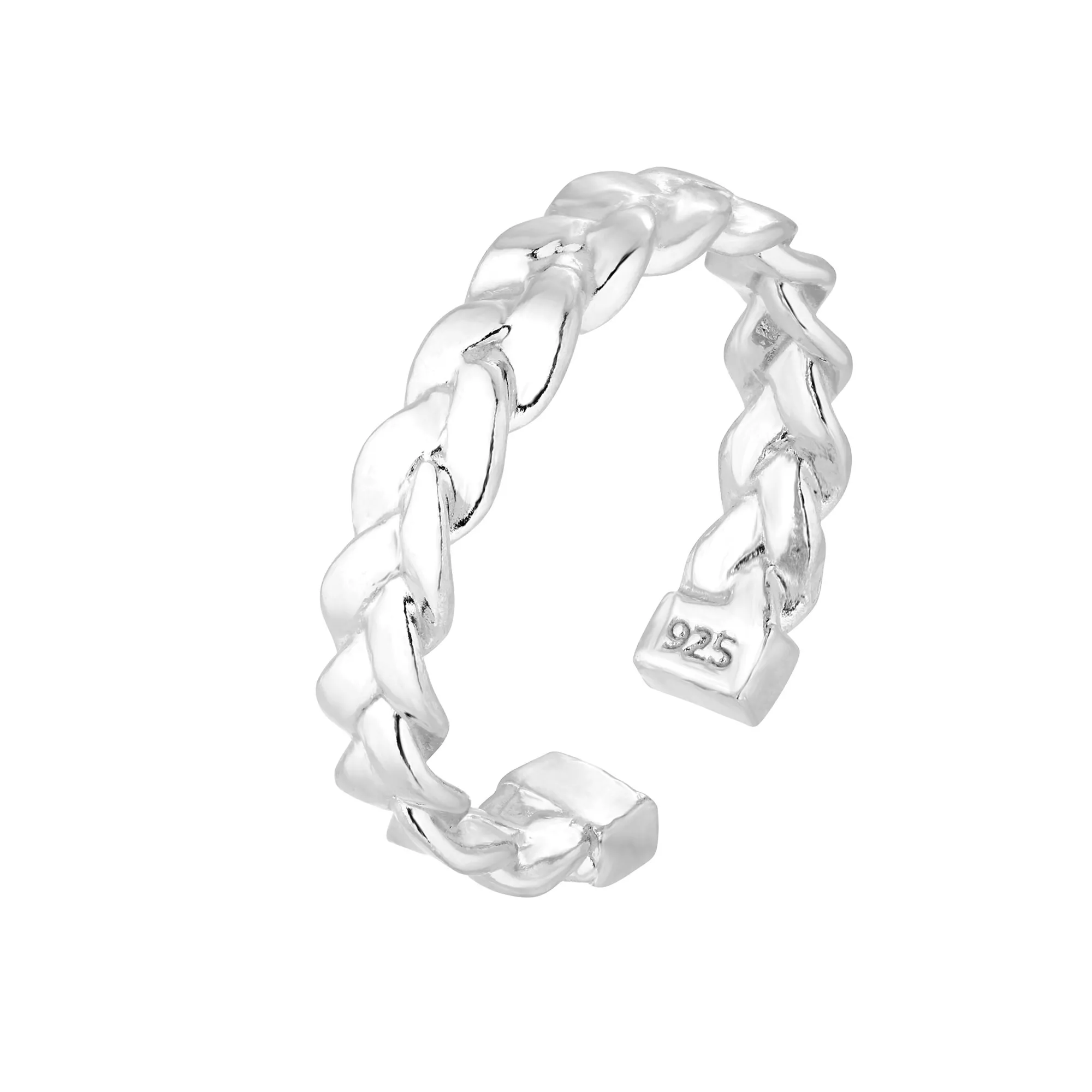 Srebrny pleciony pierścionek