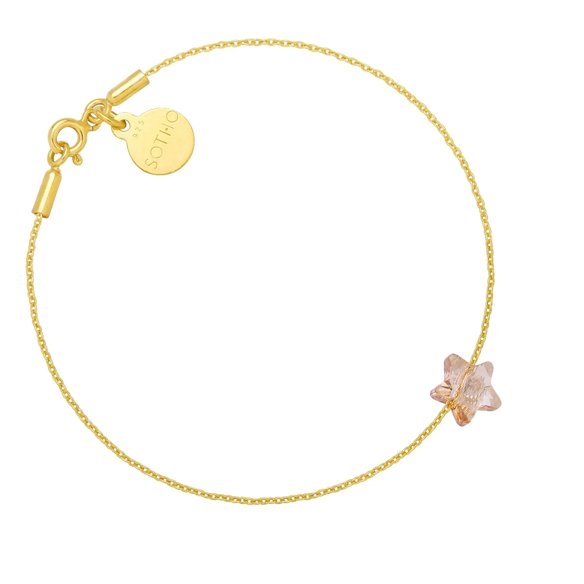 Złota bransoletka ze złotą kryształową gwiazdką SWAROVSKI® CRYSTAL