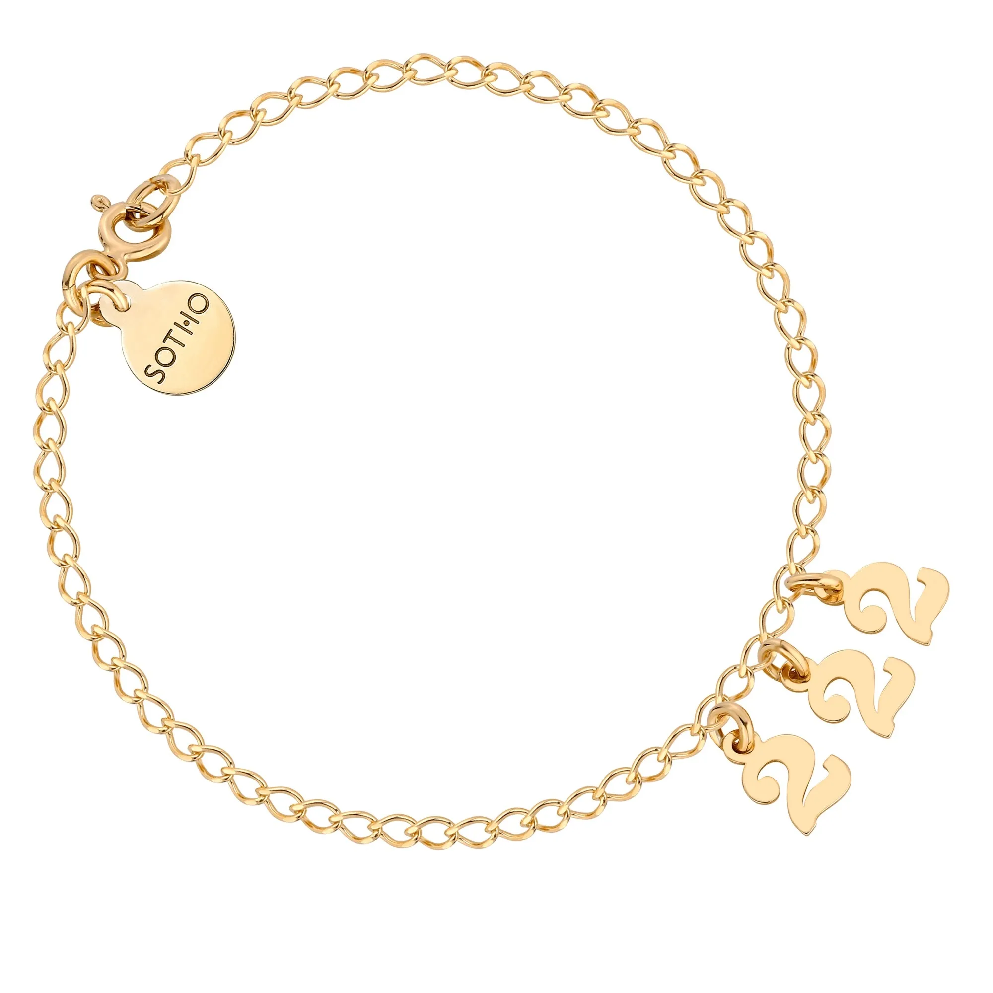 Złota bransoletka z liczbami anielskimi