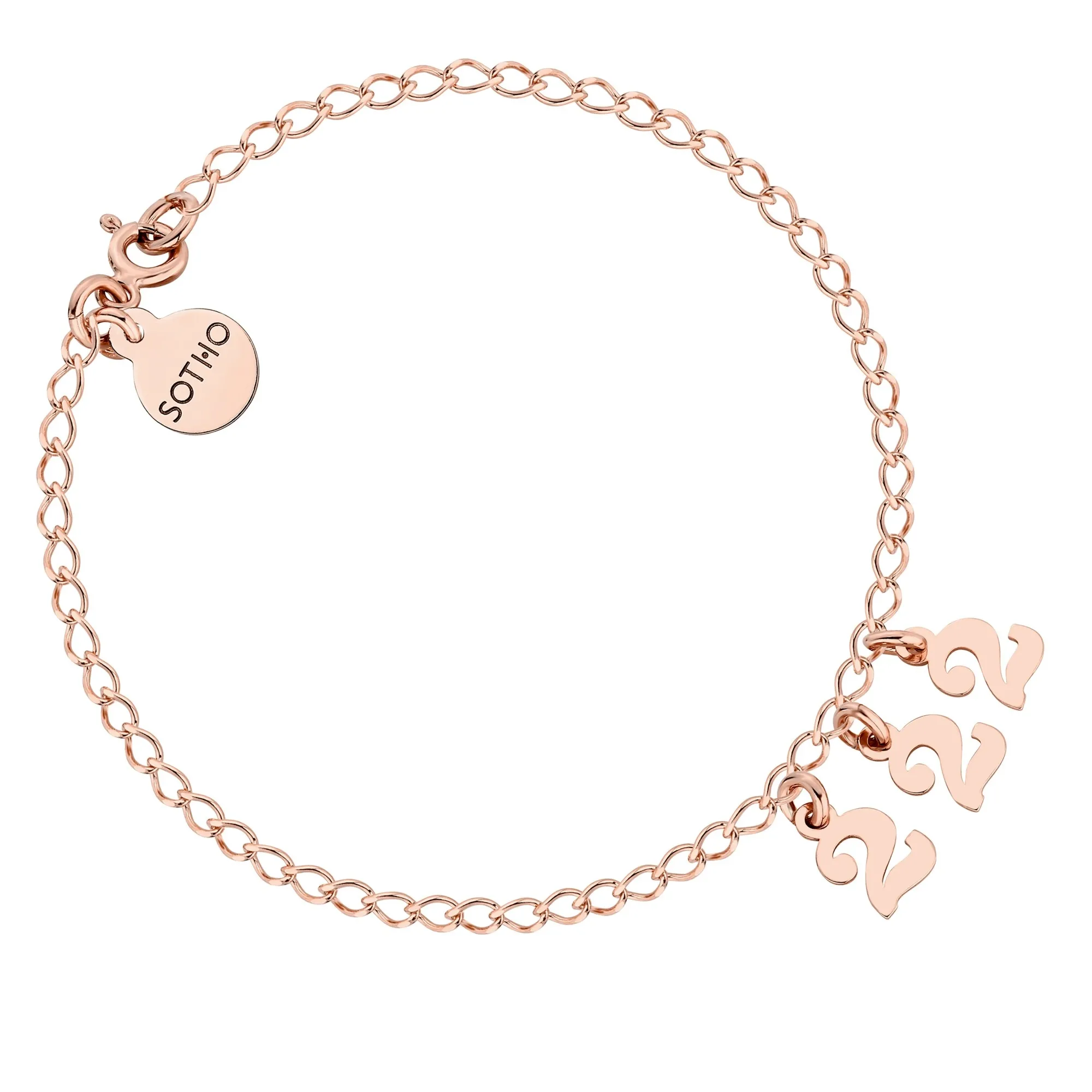 Bransoletka z liczbami anielskimi z różowego złota