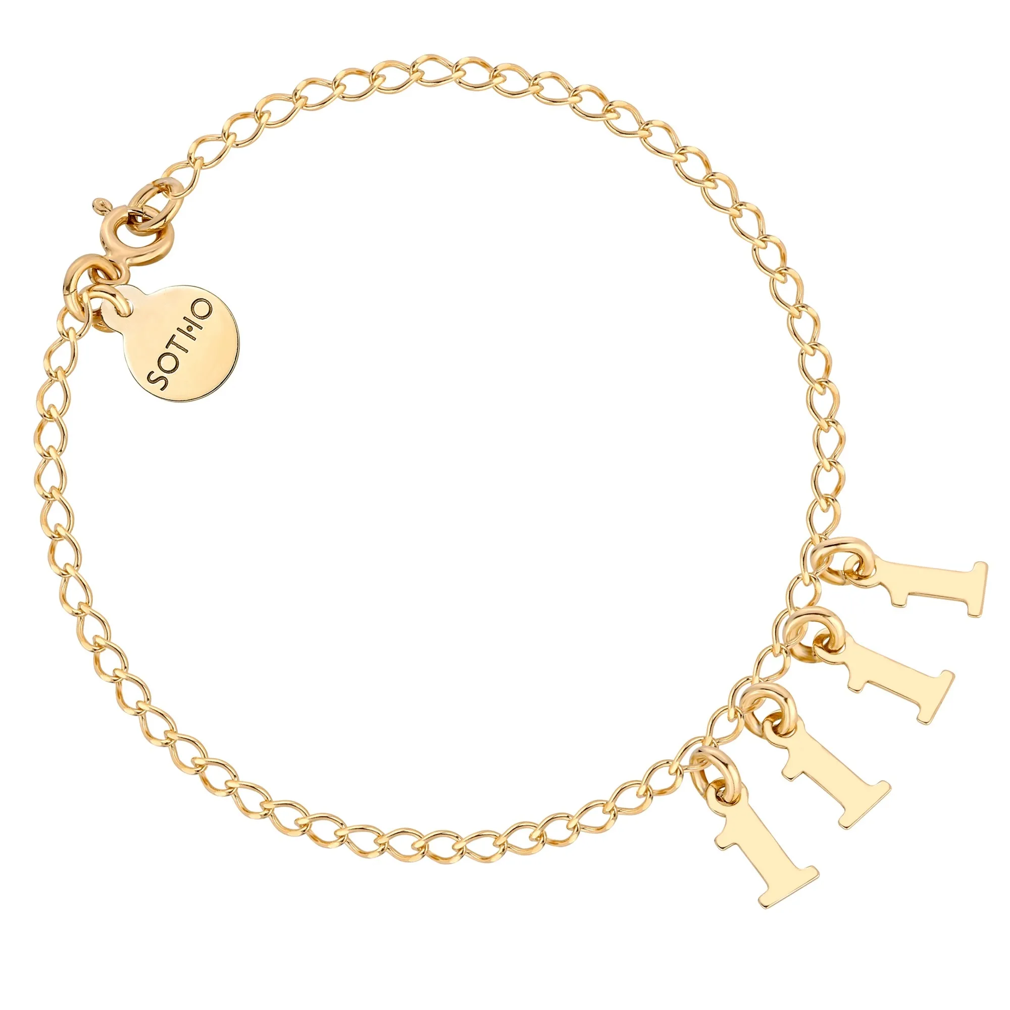 Złota bransoletka z liczbami anielskimi