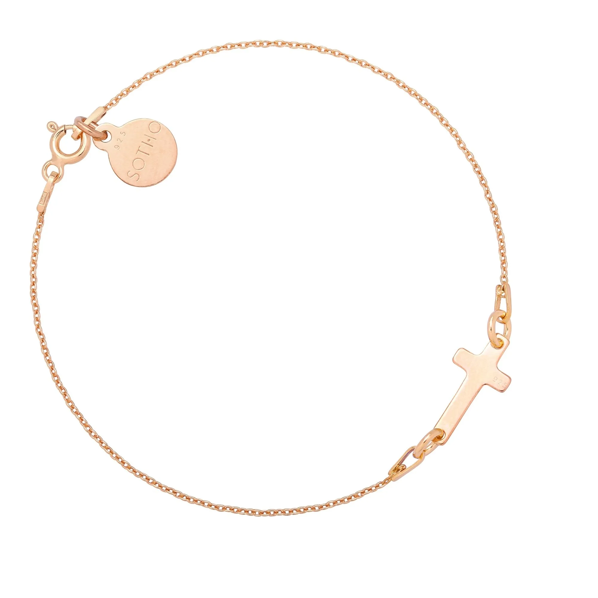 Czarna bransoletka z onyksu i krzyża SWAROVSKI® CRYSTAL