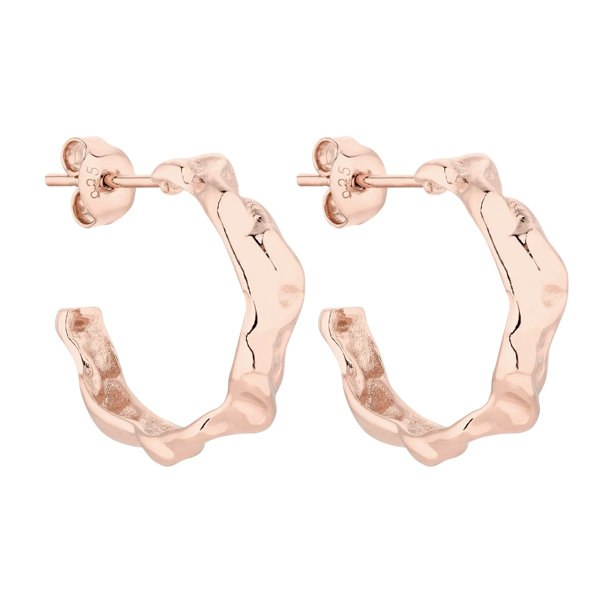Masywne kolczyki półkola z różowego złota