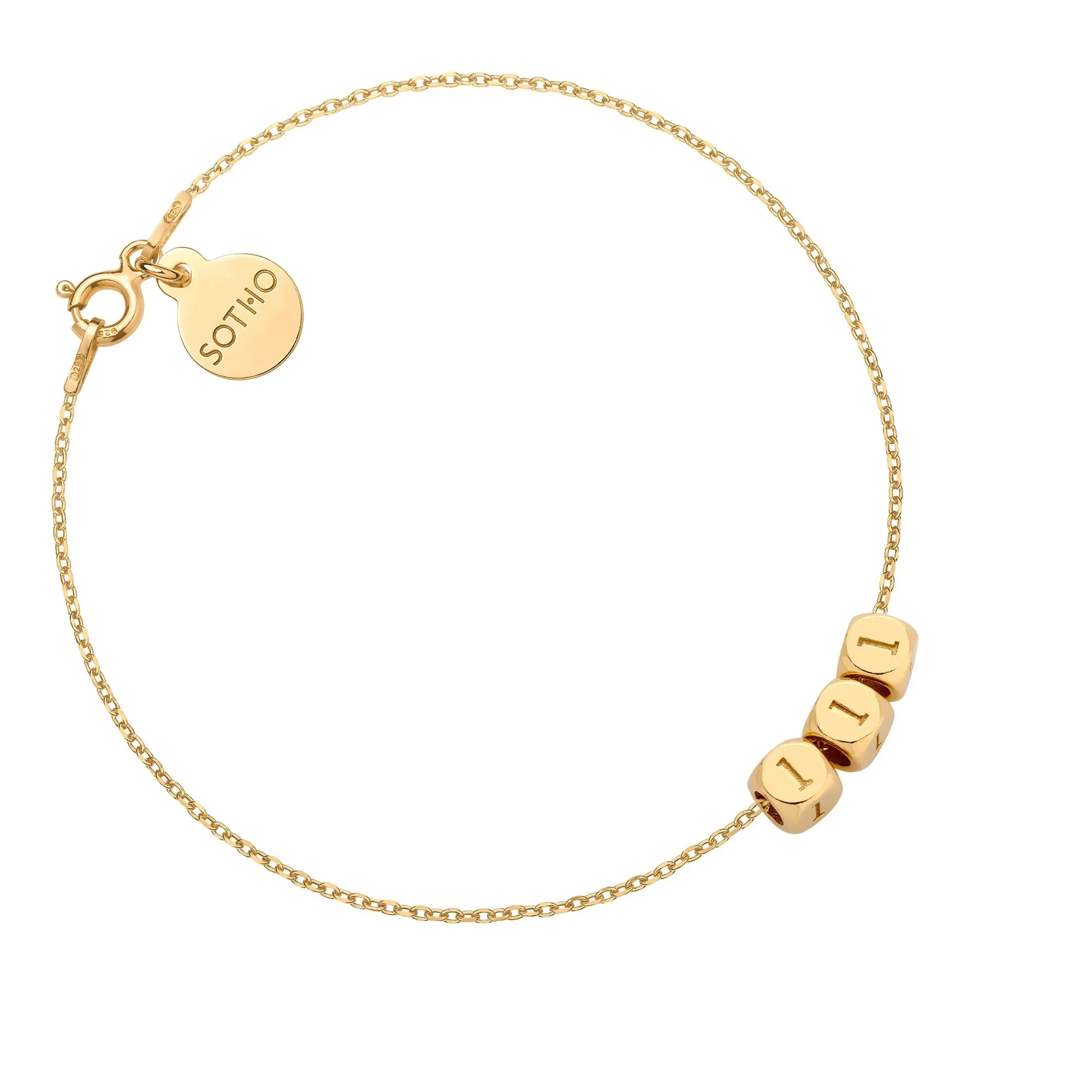 Złota bransoletka z liczbami anielskimi