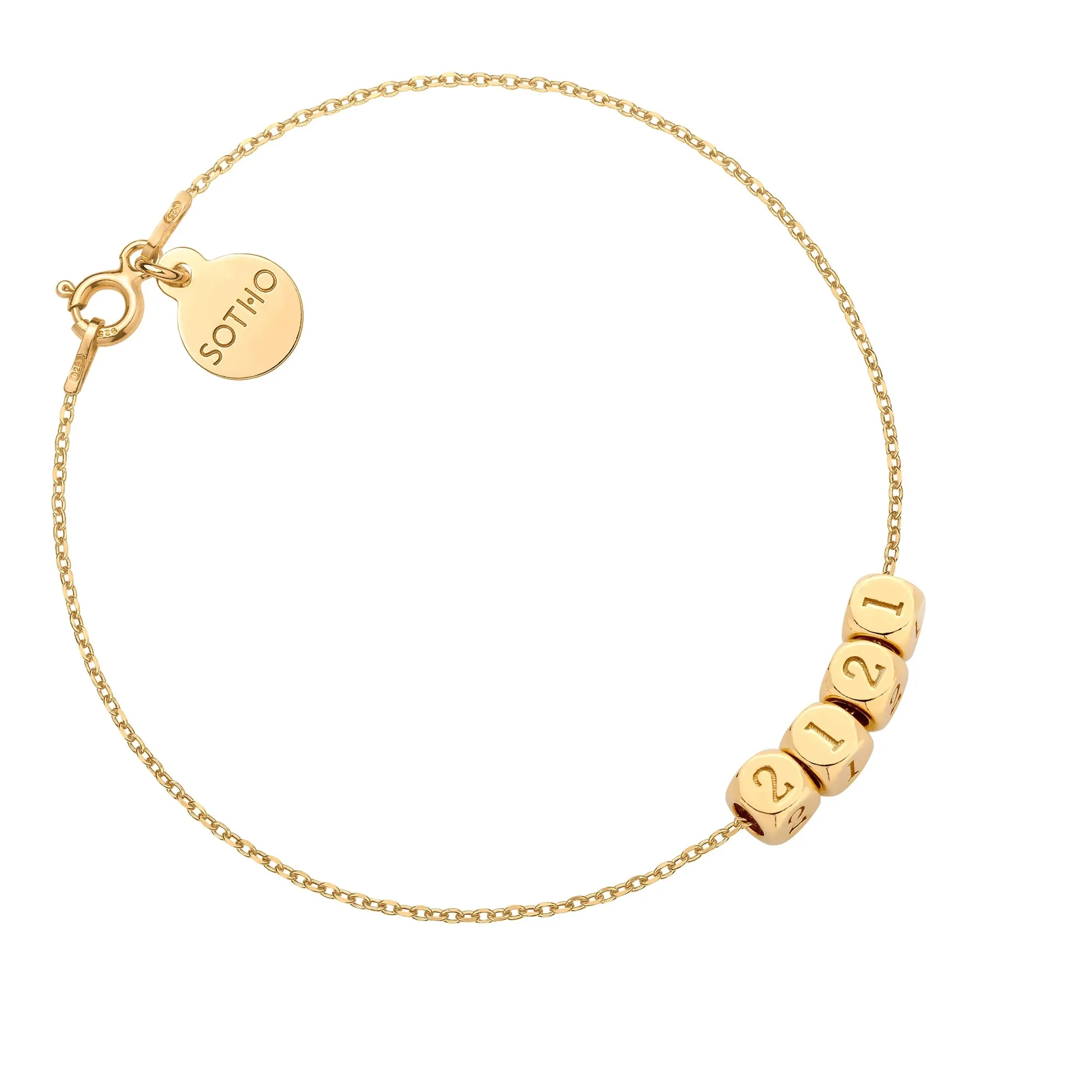 Złota bransoletka z liczbami anielskimi