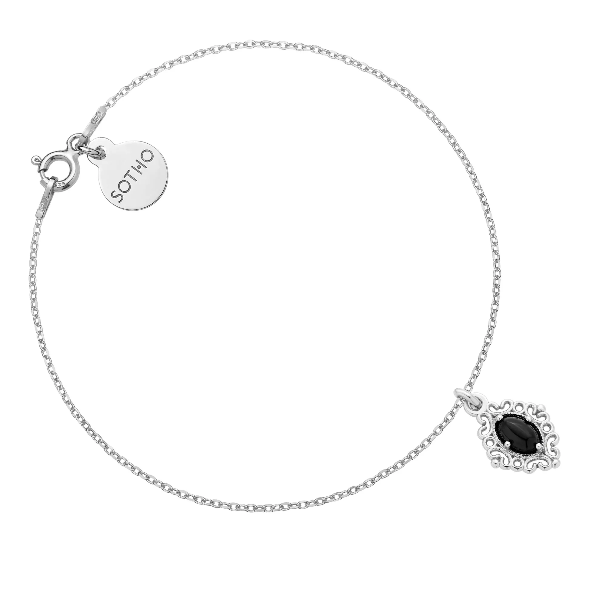 Srebrna bransoletka z onyksem