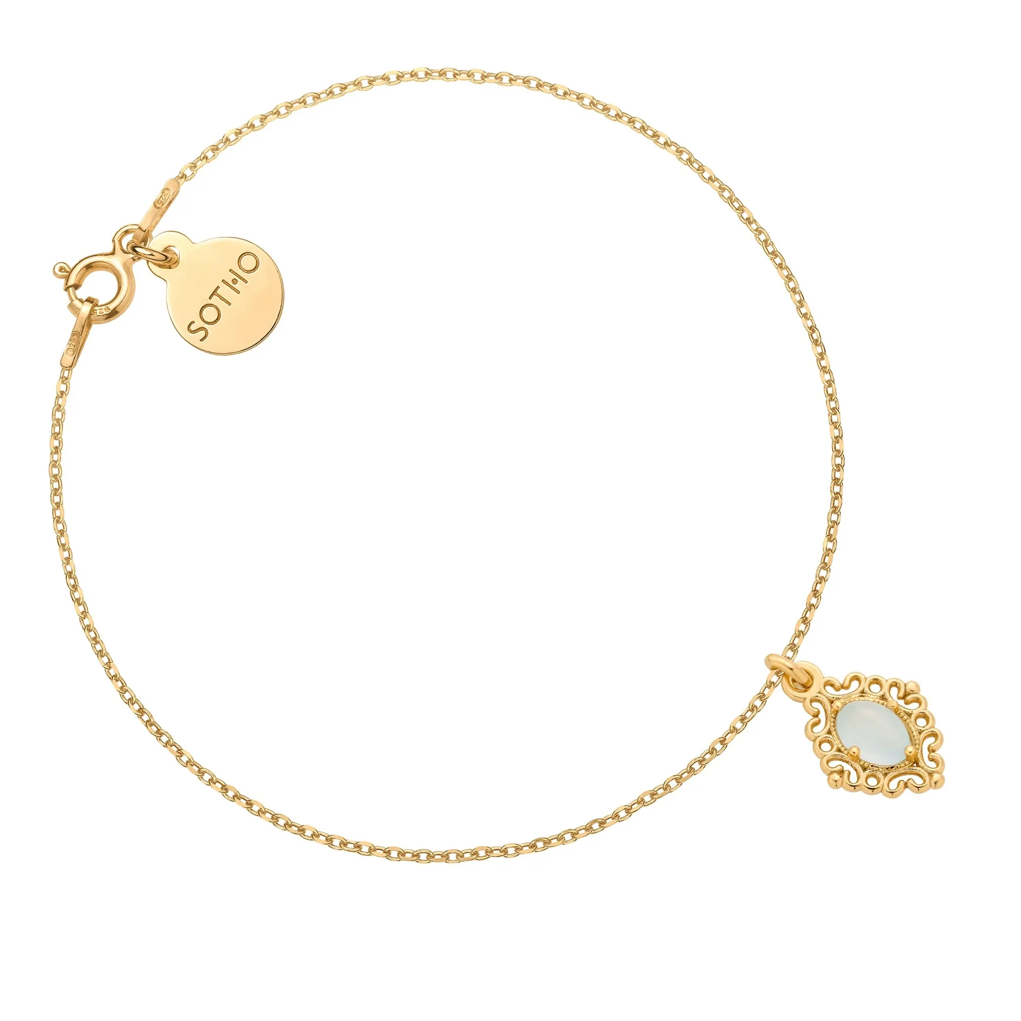 Złota bransoletka z agatem