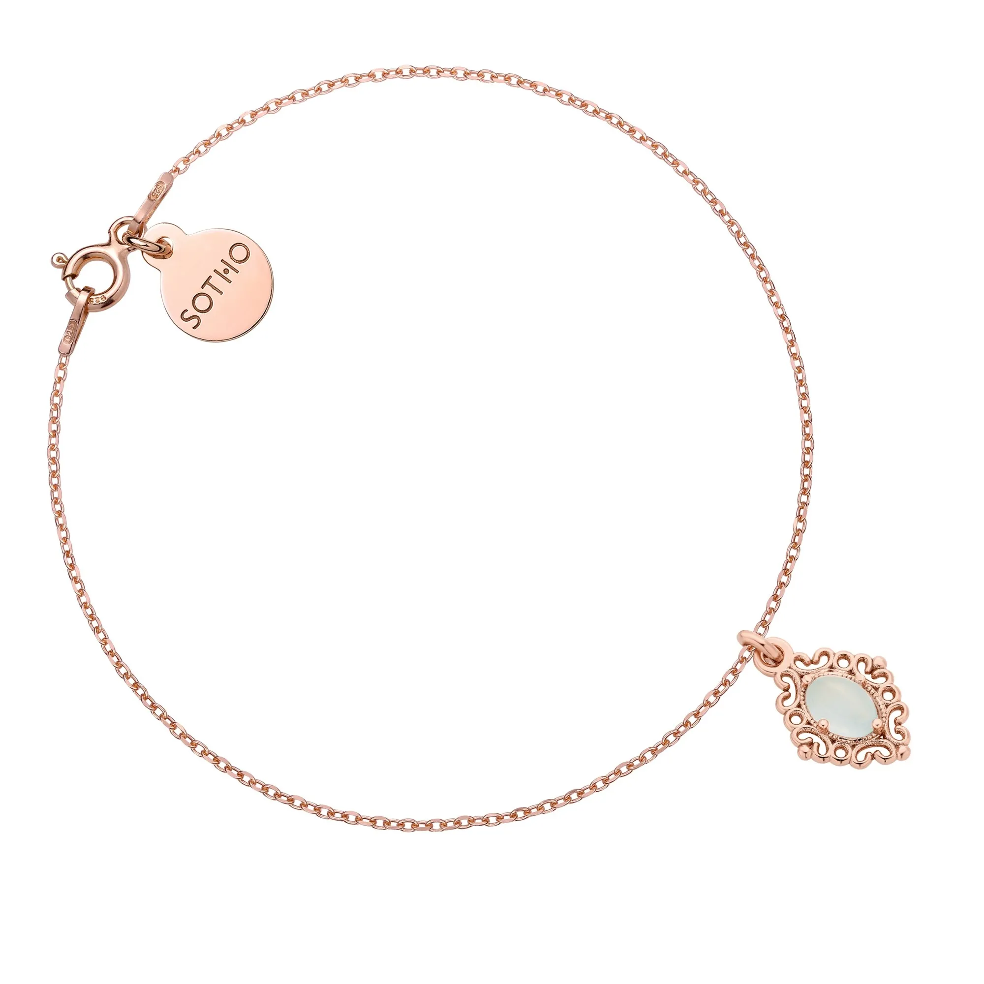 Bransoletka z różowego złota z agatem