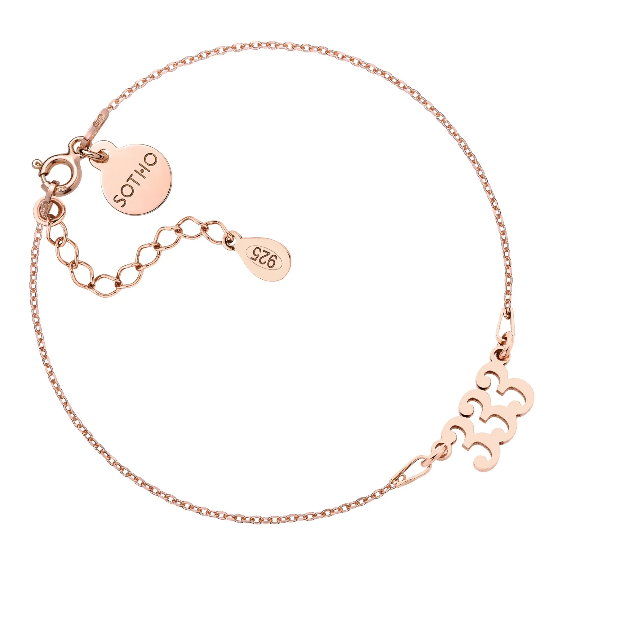 Bransoletka z liczbami anielskimi z różowego złota : liczby anielskie 3 - 999