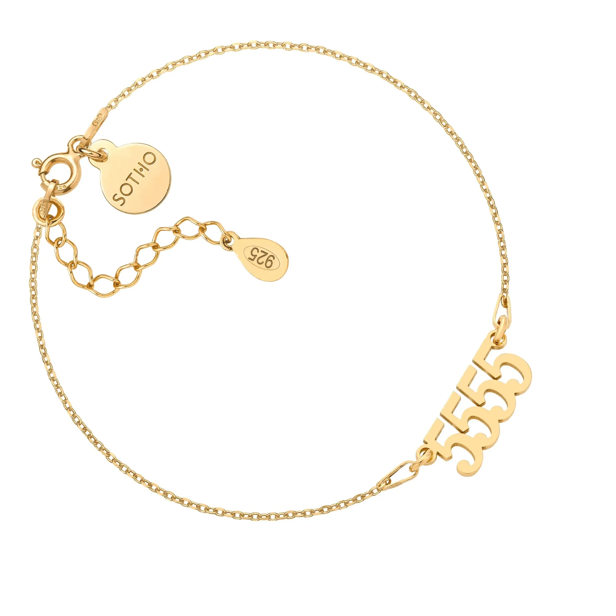 Złota bransoletka z liczbami anielskimi : liczby anielskie 4 - 1133