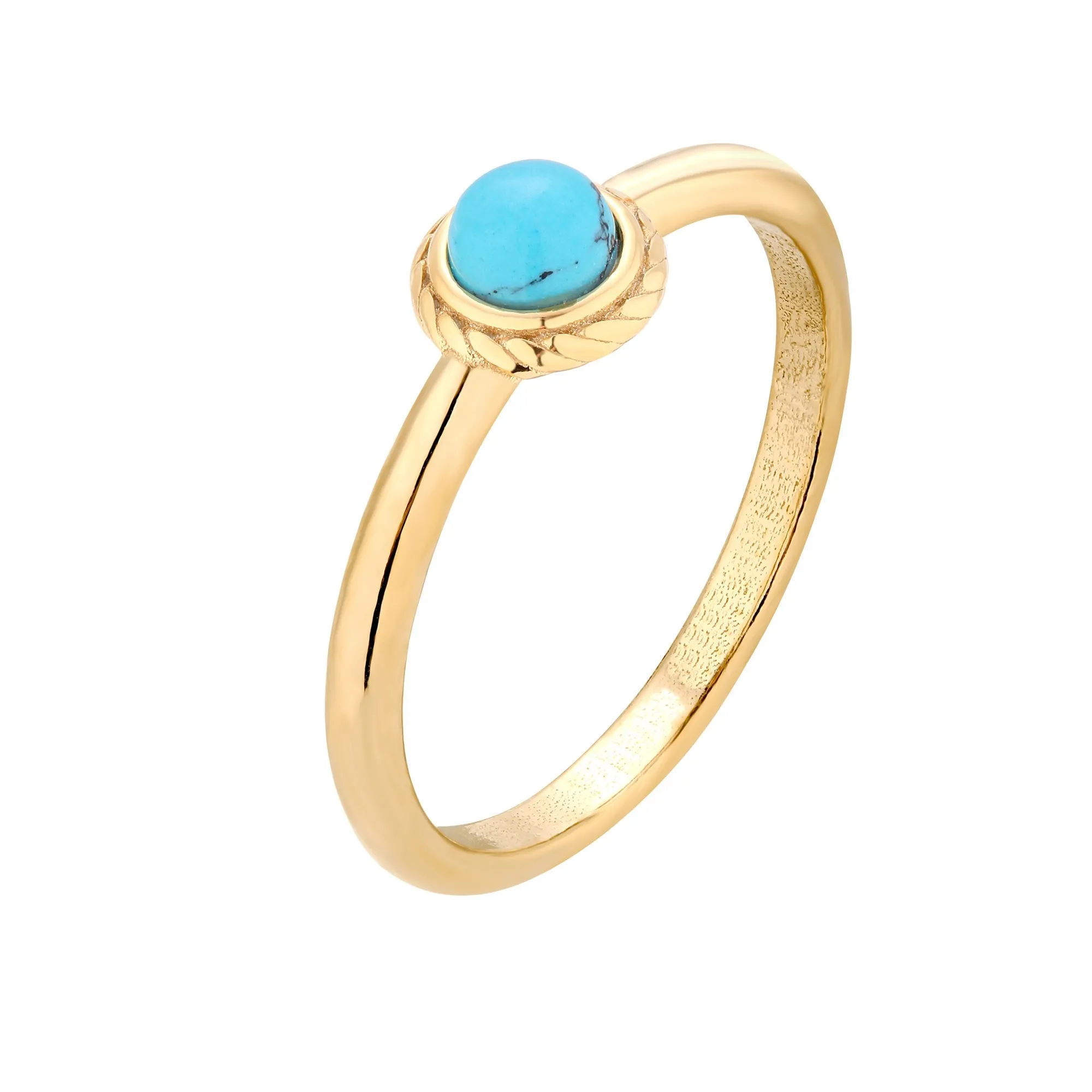 Złoty pierścionek z turkusem : pierścionki - 13