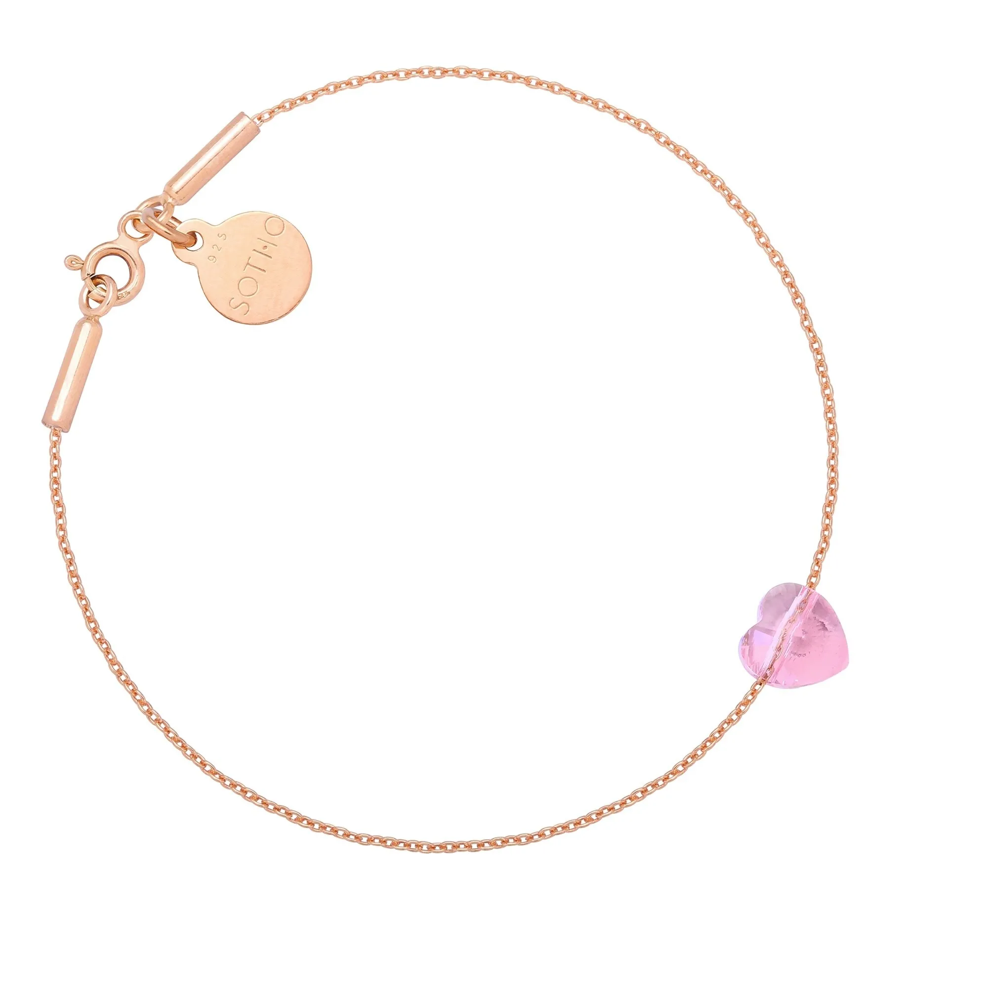 Bransoletka z różowego złota zdobiona serduszkiem SWAROVSKI® CRYSTAL
