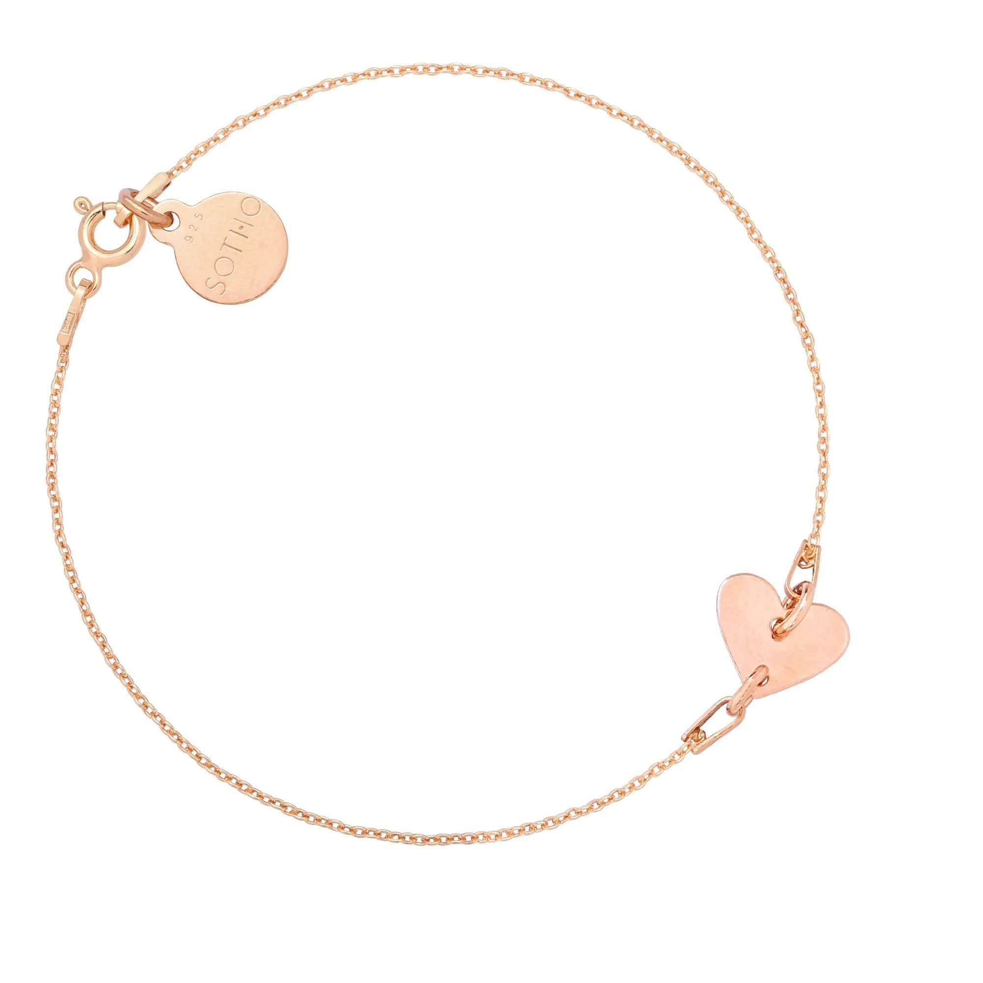Bransoletka z różowego złota z małym serduszkiem