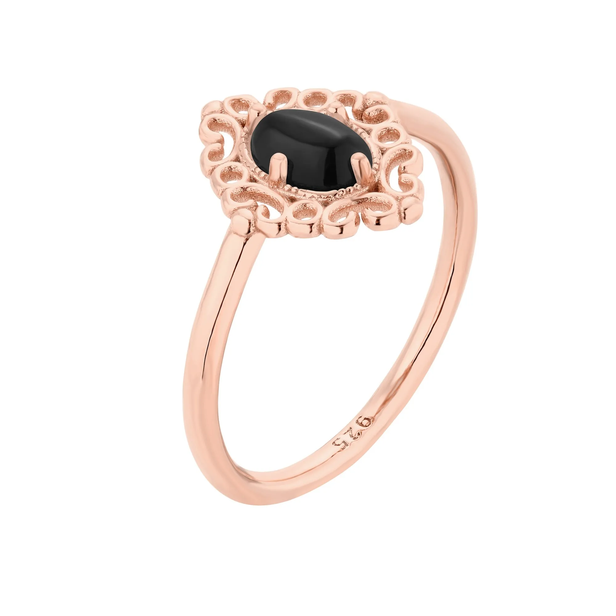 Pierścionek z różowego złota z onyksem : pierścionki - 10