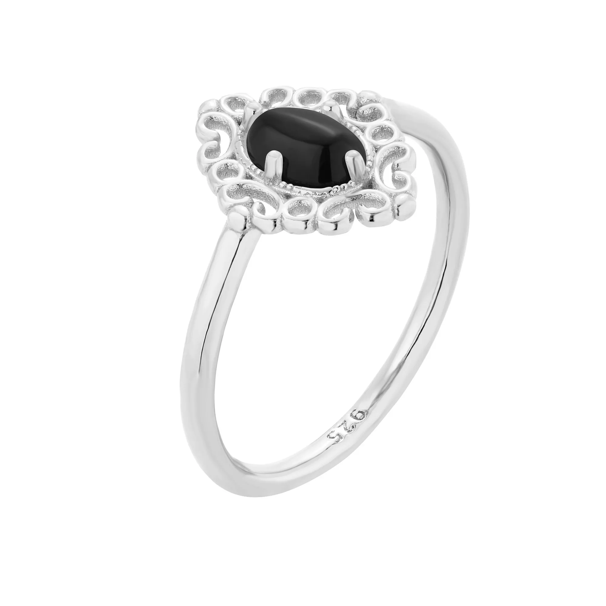 Srebrny pierścionek z onyksem : pierścionki - 18