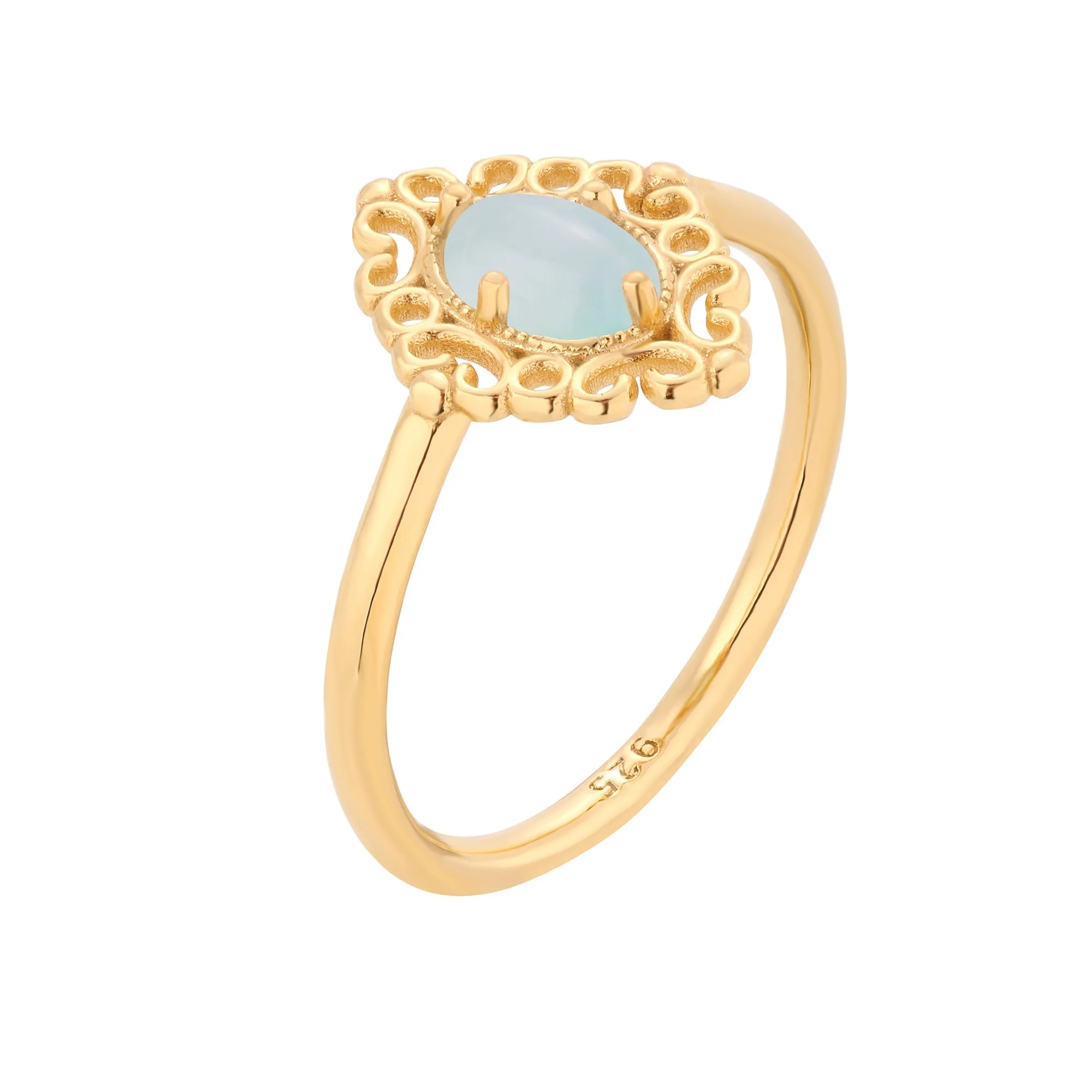 Złoty pierścionek z agatem : pierścionki - 14