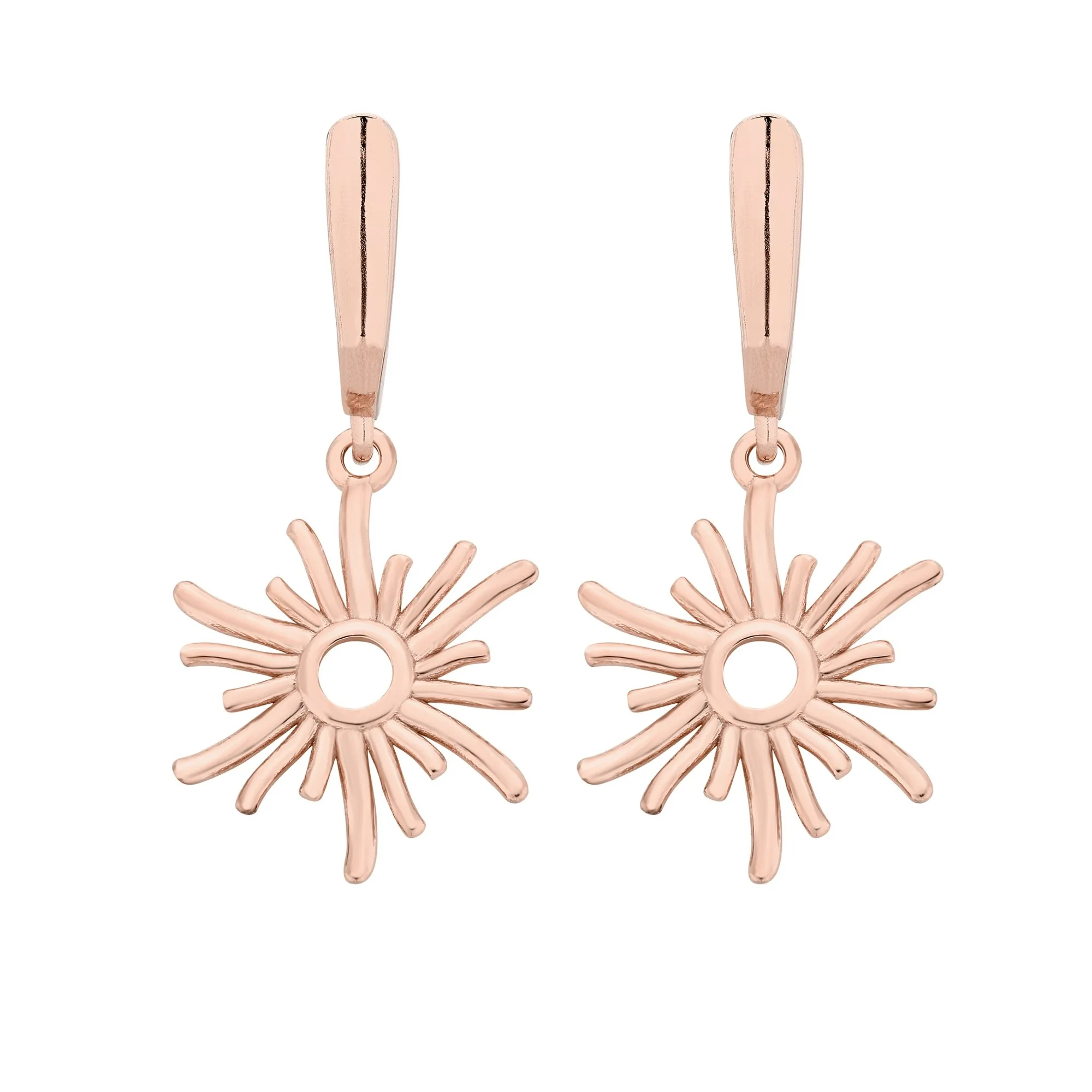 Kolczyki z różowego złota ze słoneczkami