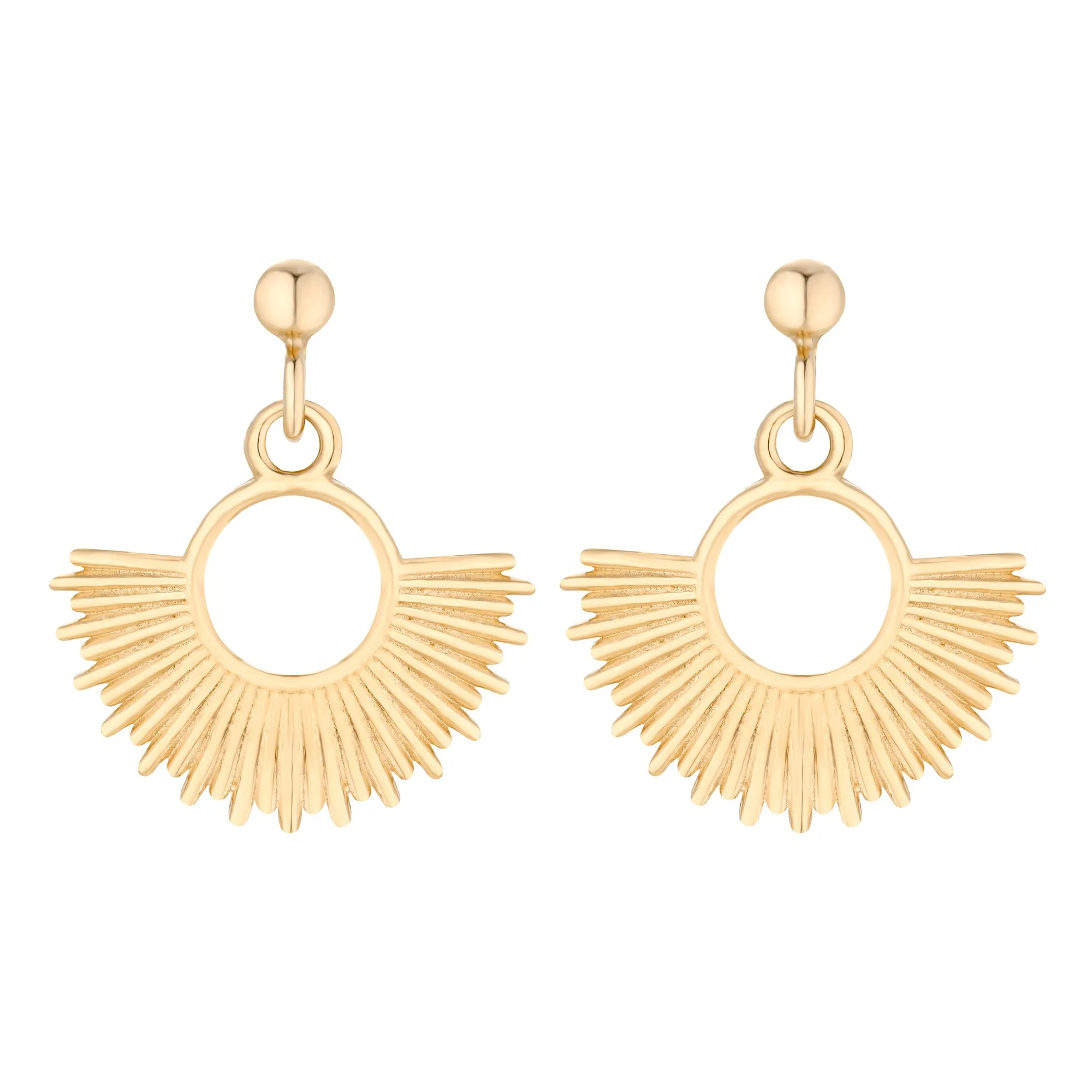 Złote kolczyki ze słońcami