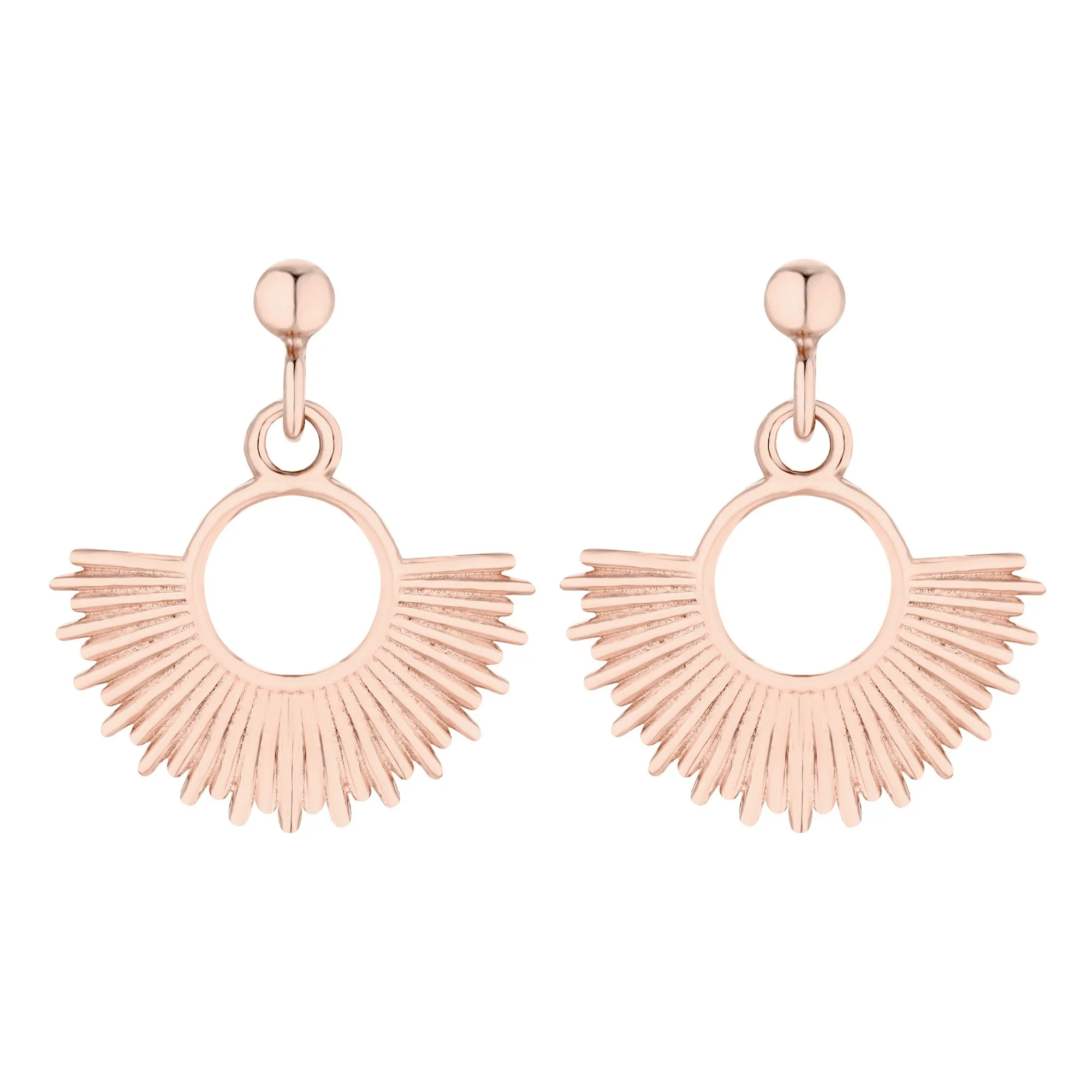 Kolczyki ze słońcami z różowego złota