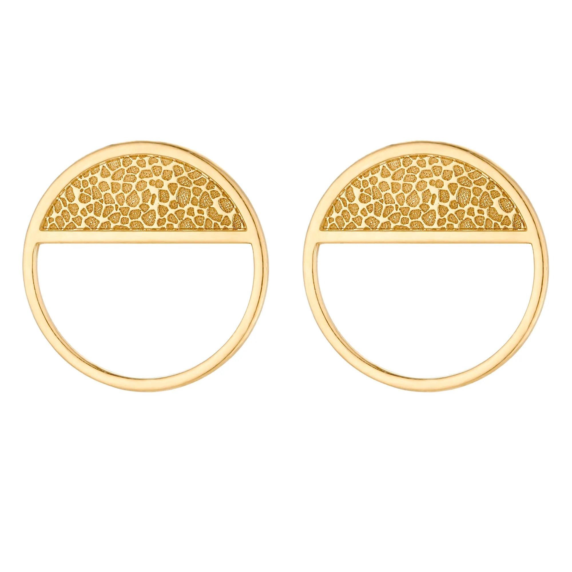 Złote ozdobne kolczyki kółeczka