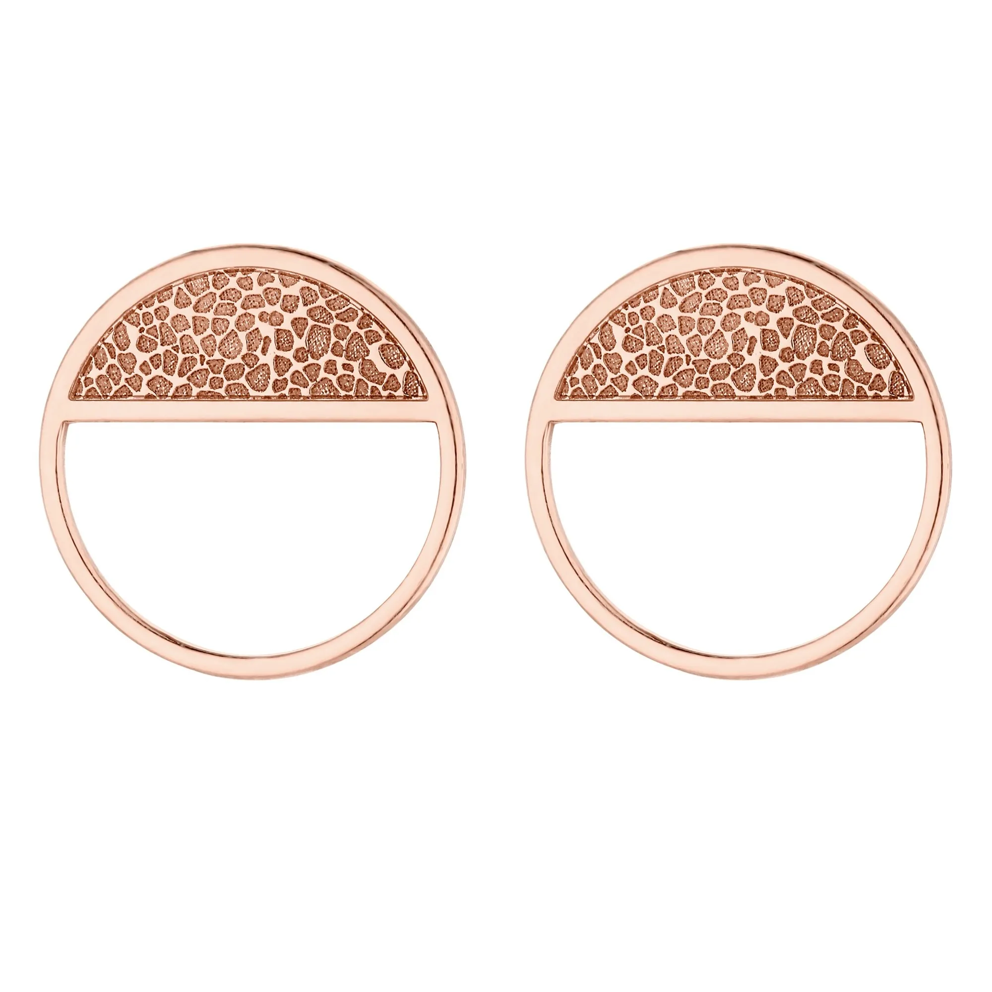 Ozdobne kolczyki kółeczka z różowego złota