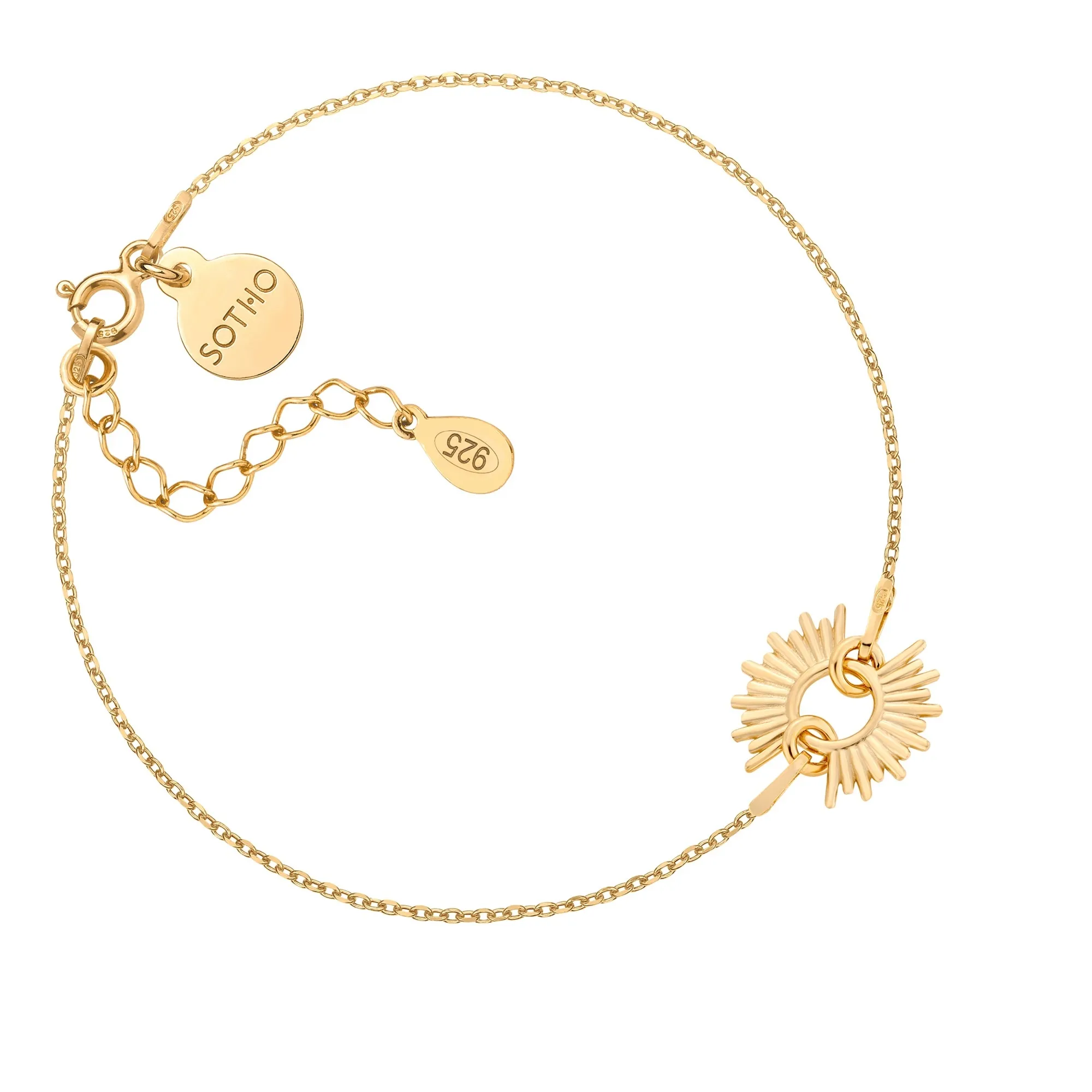 Złota bransoletka ze słońcem