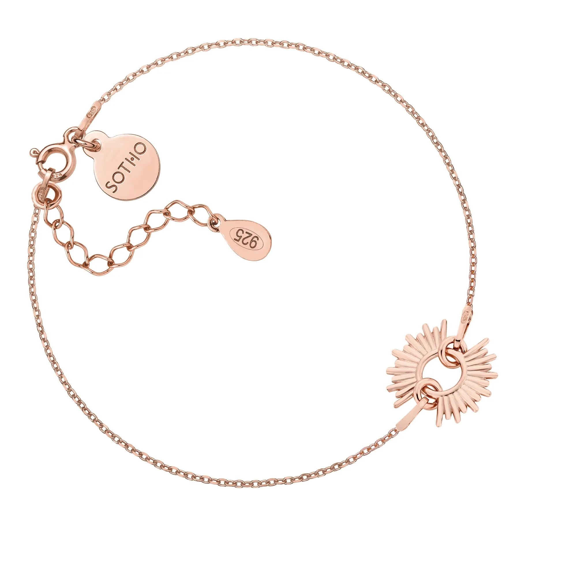 Bransoletka ze słońcem z różowego złota