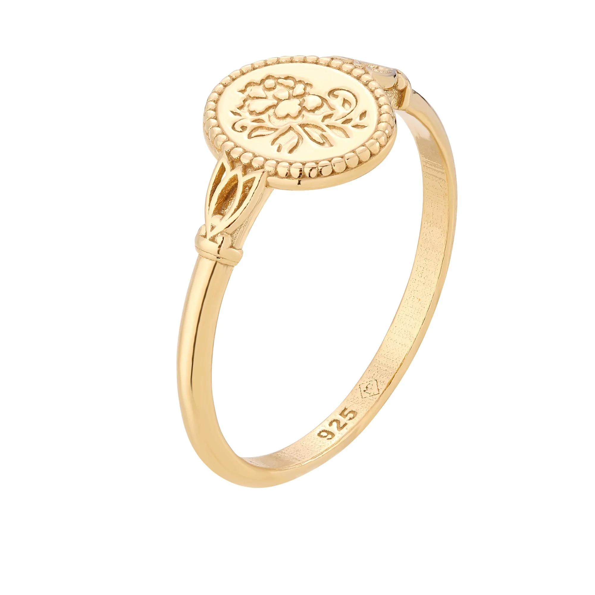 Złoty pierścionek zdobiony różą : pierścionki - 10