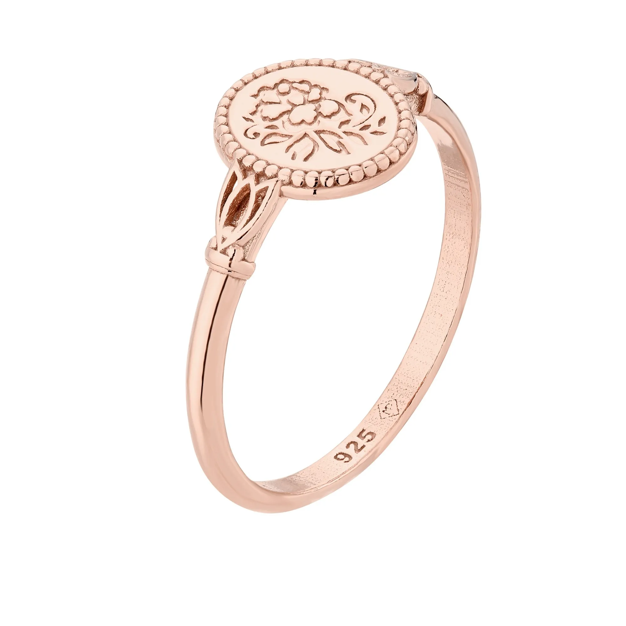 Pierścionek zdobiony różą z różowego złota : pierścionki - 14