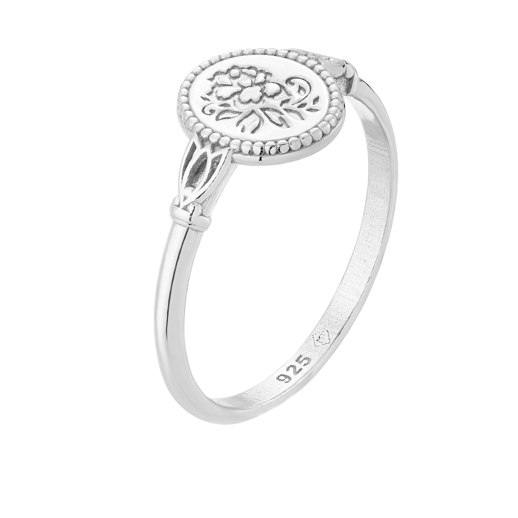 Srebrny pierścionek zdobiony różą : pierścionki - 10