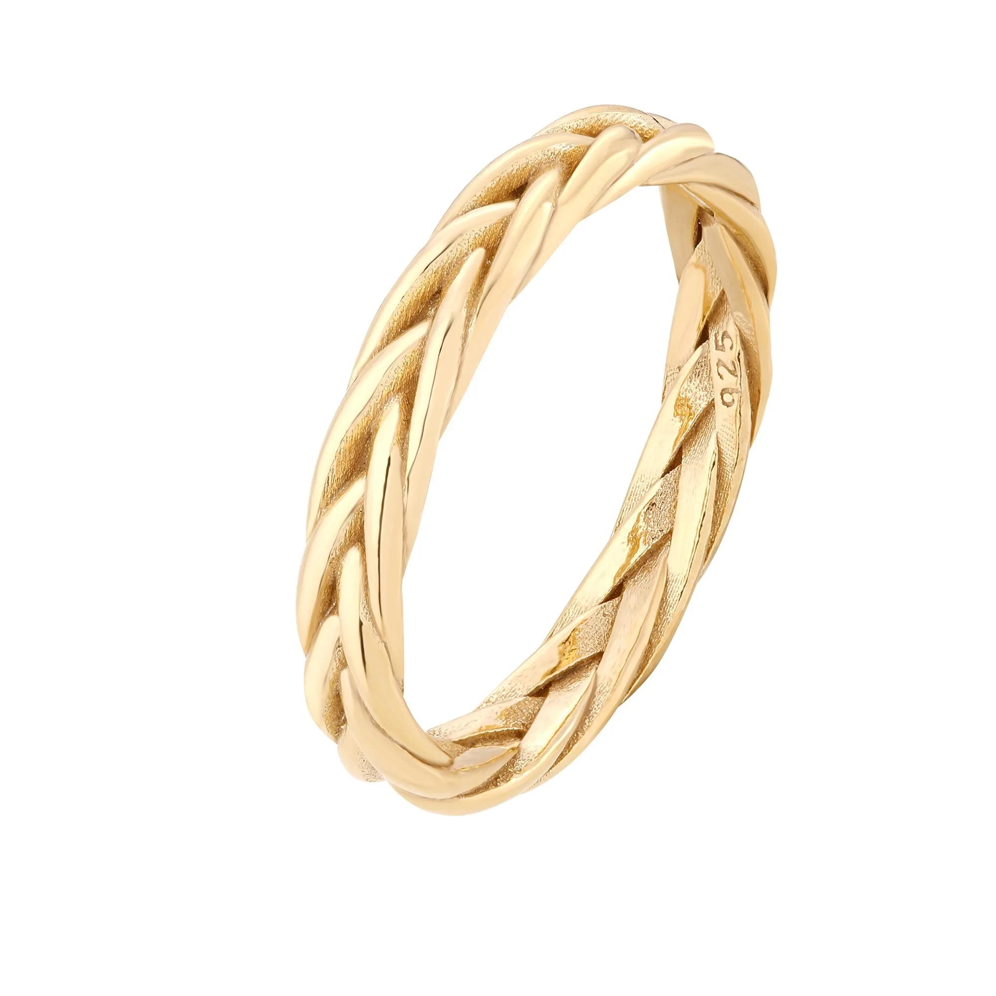 Złota pleciona obrączka : pierścionki - 12
