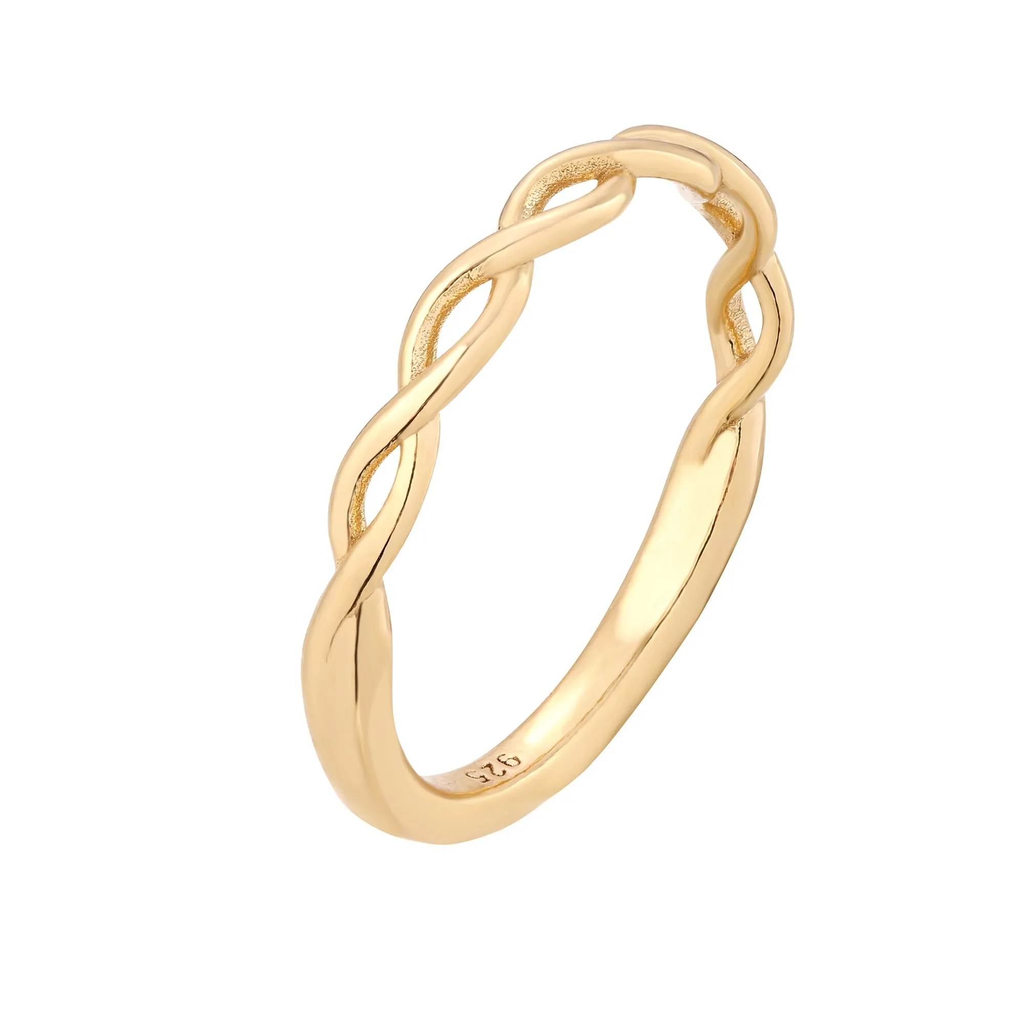 Złoty pleciony pierścionek : pierścionki - 16