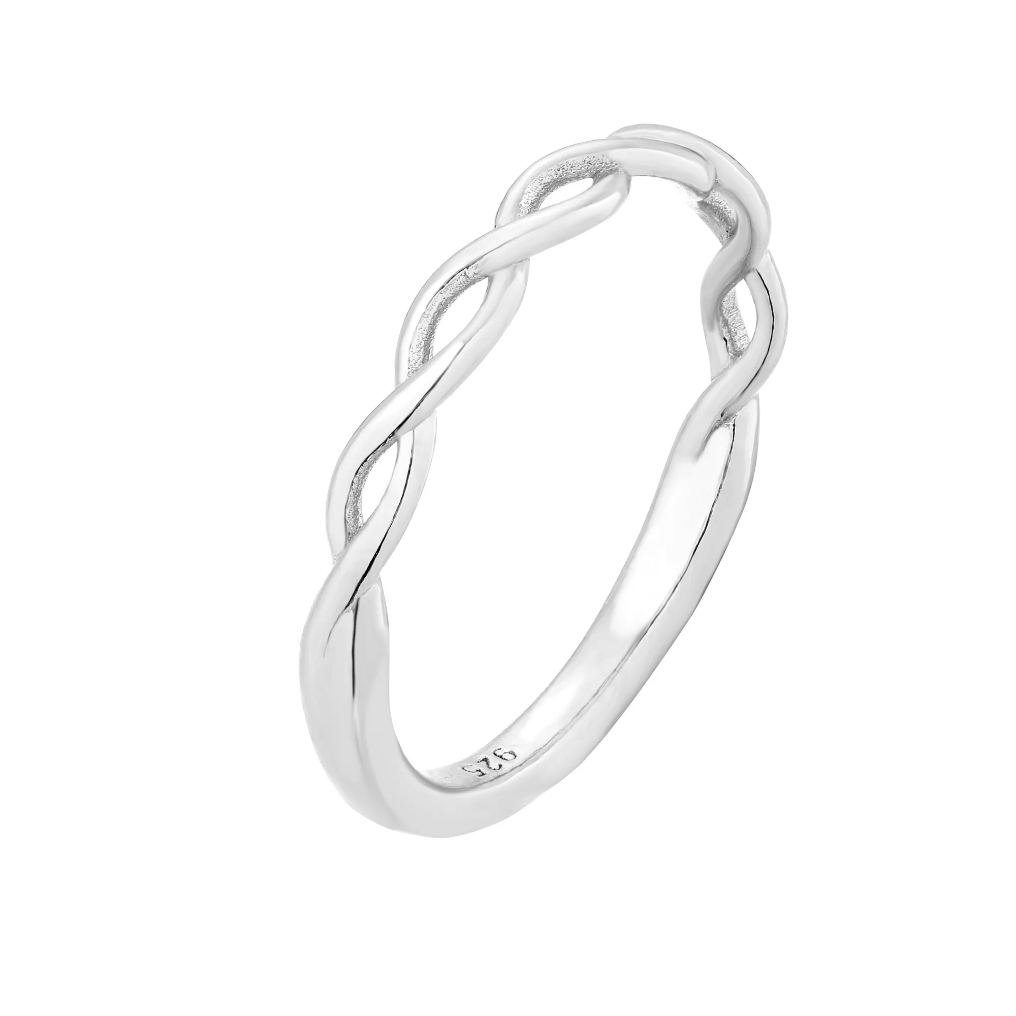 Srebrny pleciony pierścionek : pierścionki - 12