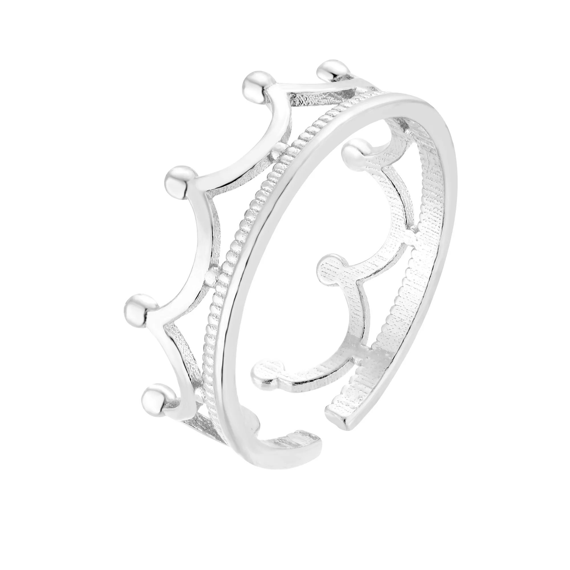 Srebrny pierścionek korona