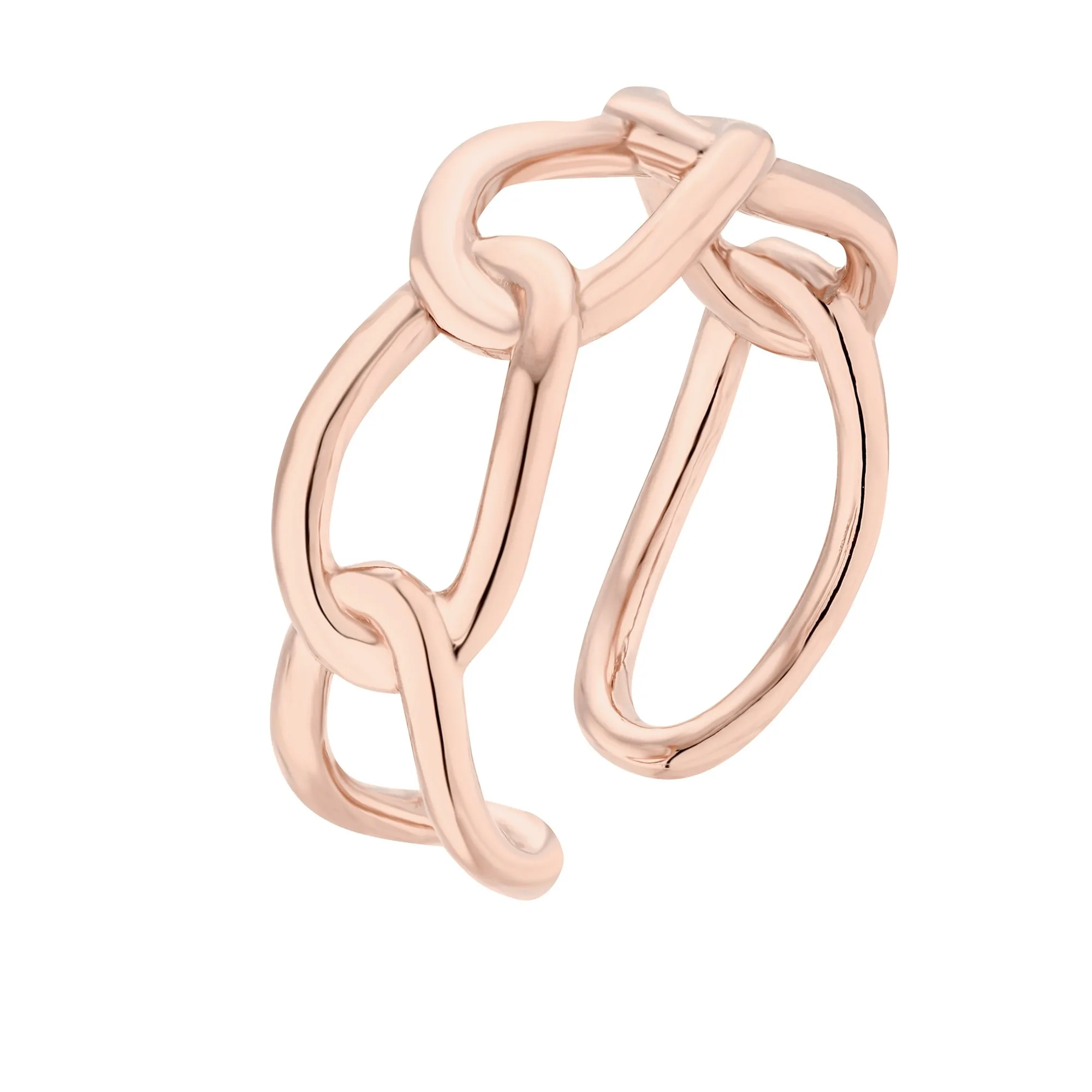 Łańcuchowa obrączka z różowego złota