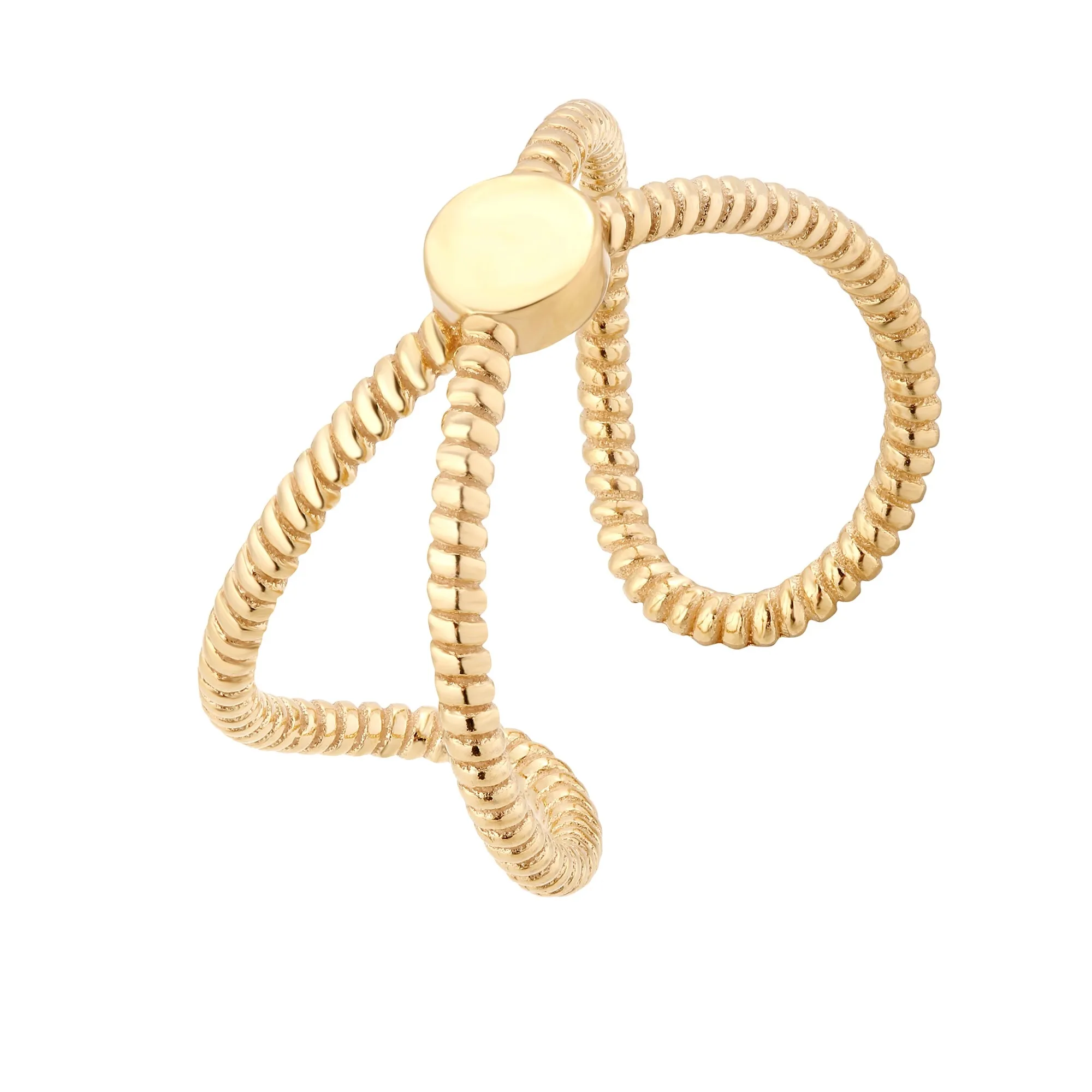 Złoty pleciony pierścionek