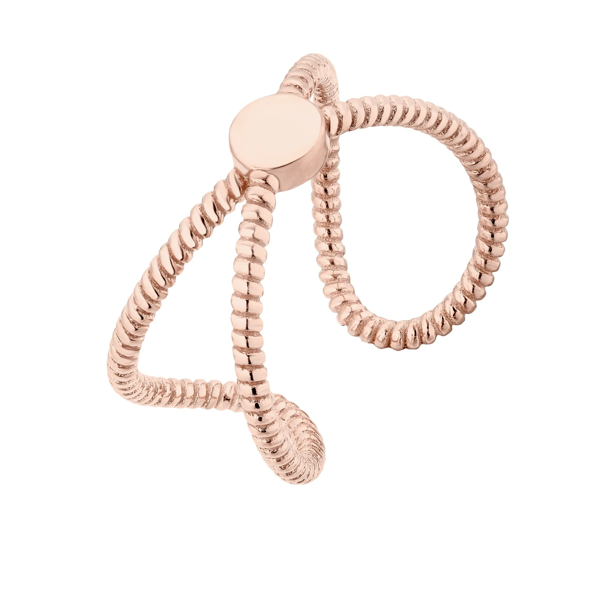 Pleciony pierścionek z różowego złota