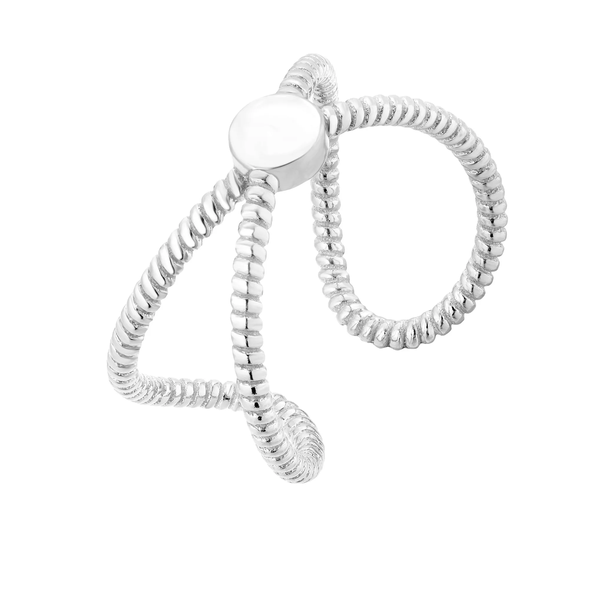 Srebrny pleciony pierścionek