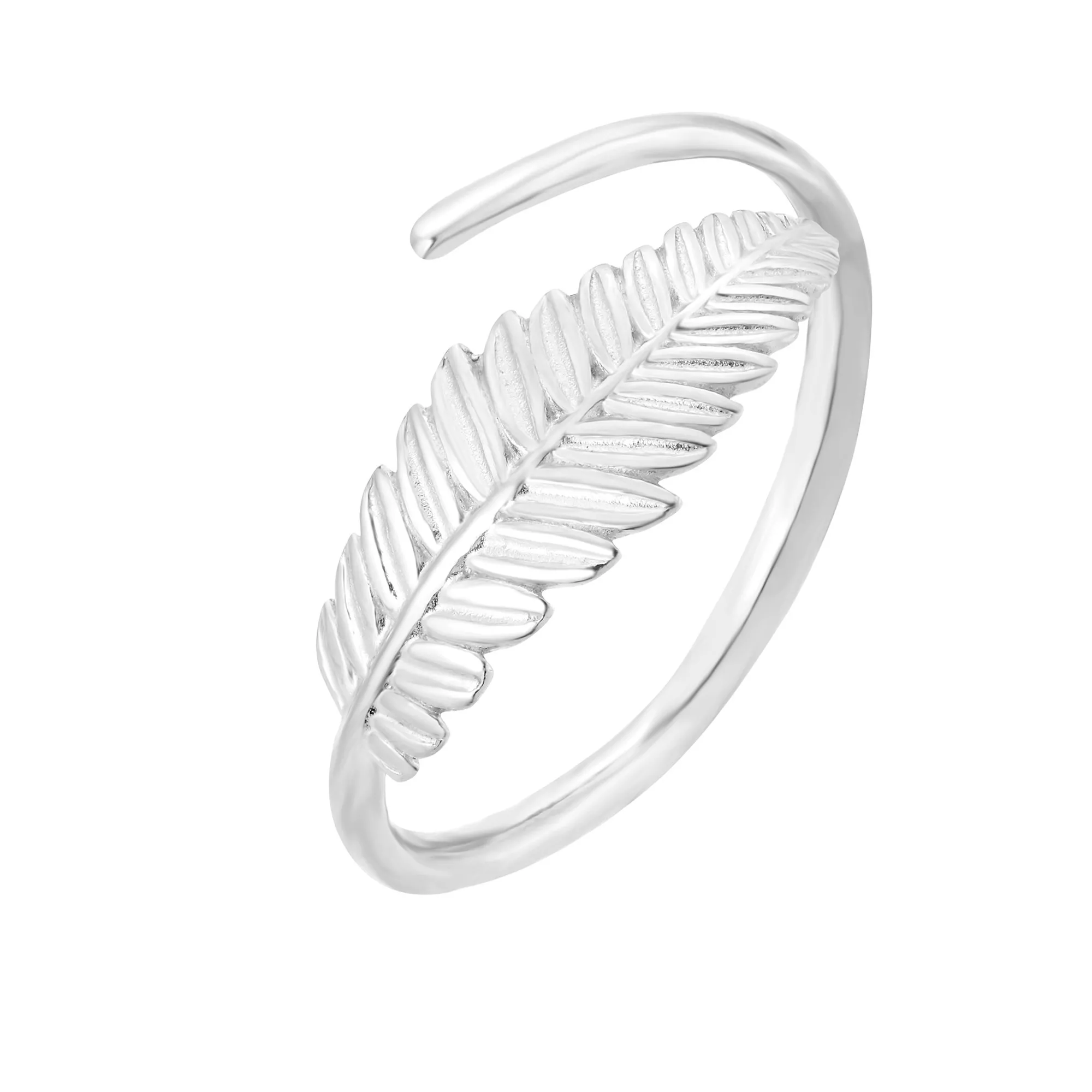 Srebrny pierścionek z liściem laurowym