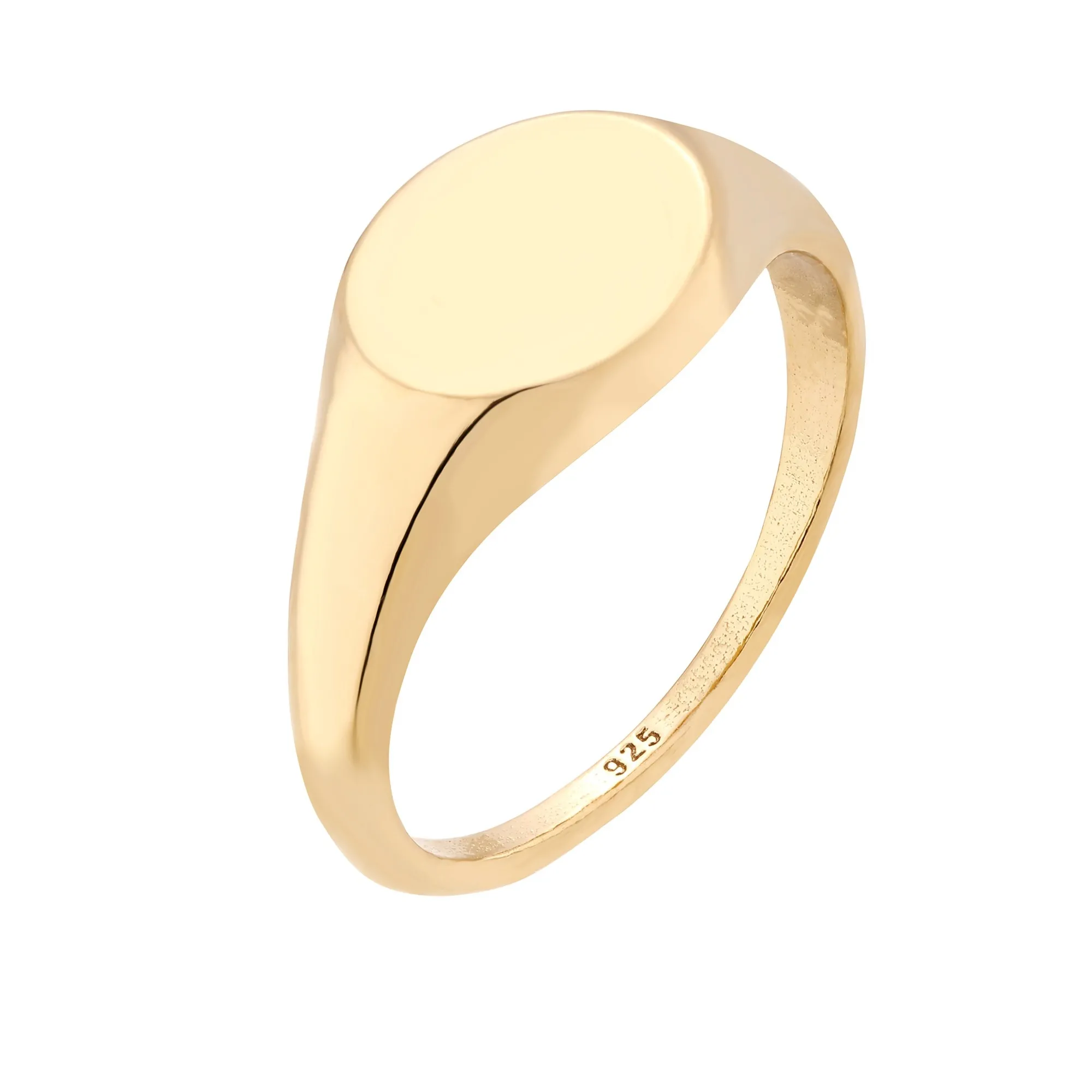 Złoty owalny sygnet : pierścionki - 10