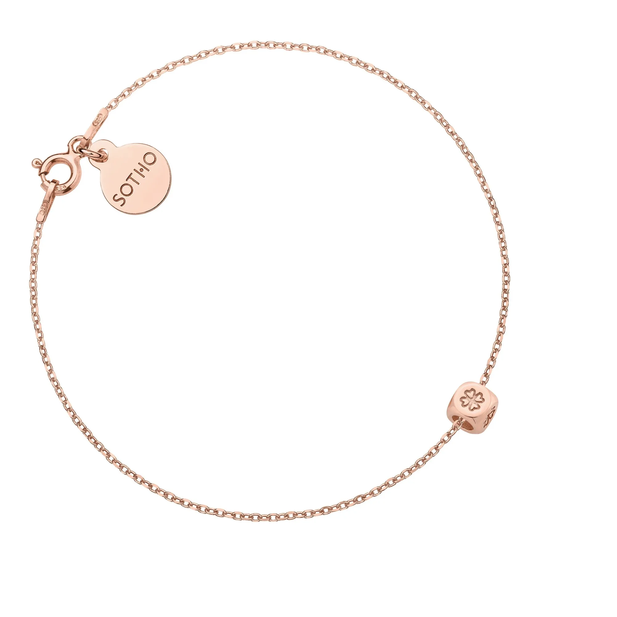 Bransoletka z koniczynką z różowego złota