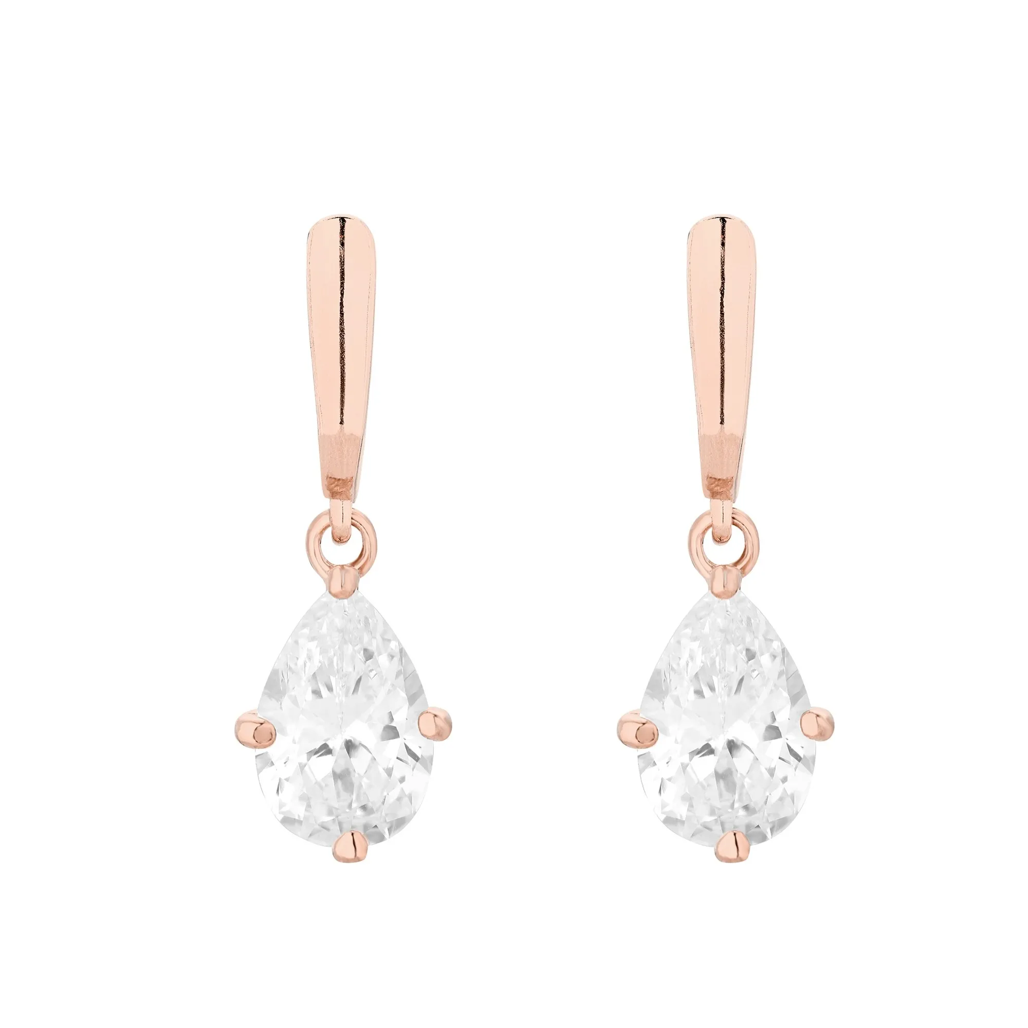 Kolczyki z różowego złota z cyrkoniami