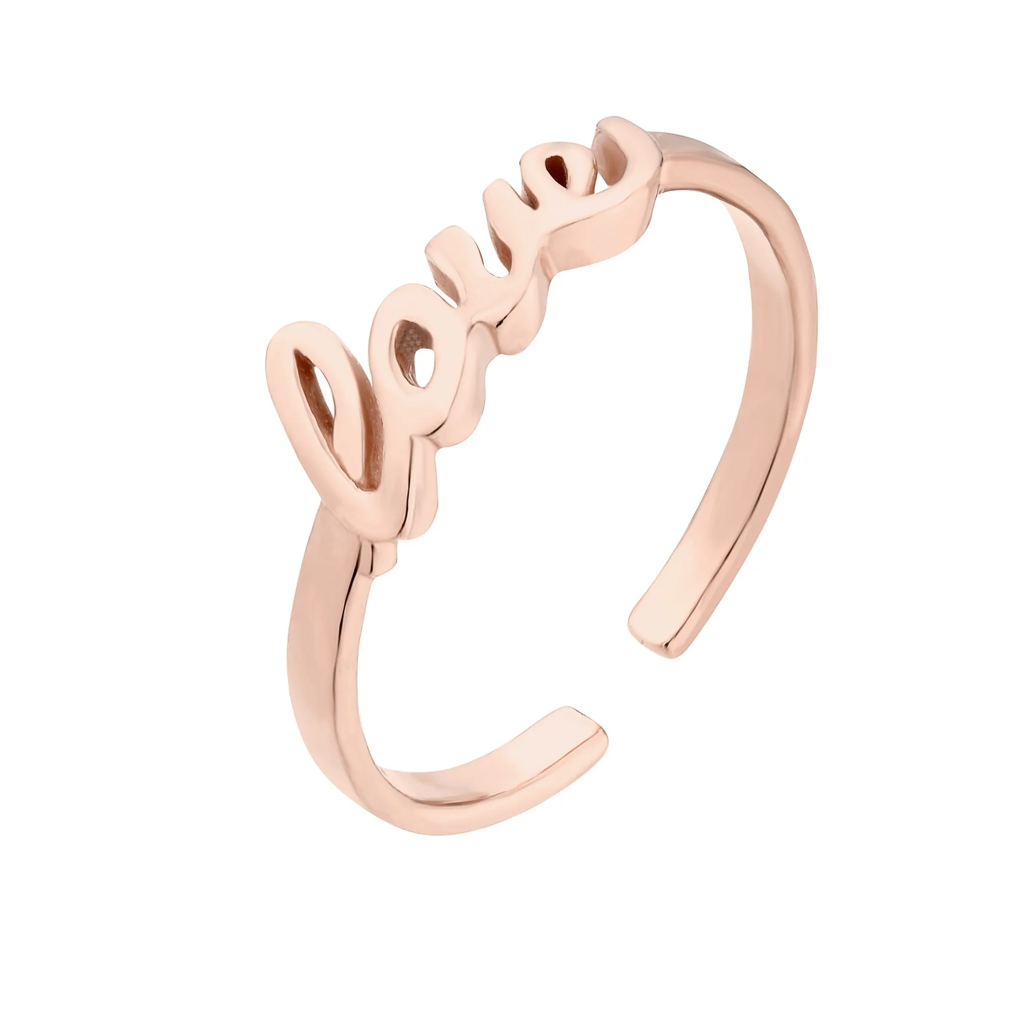 Pierścionek  LOVE z różowego złota