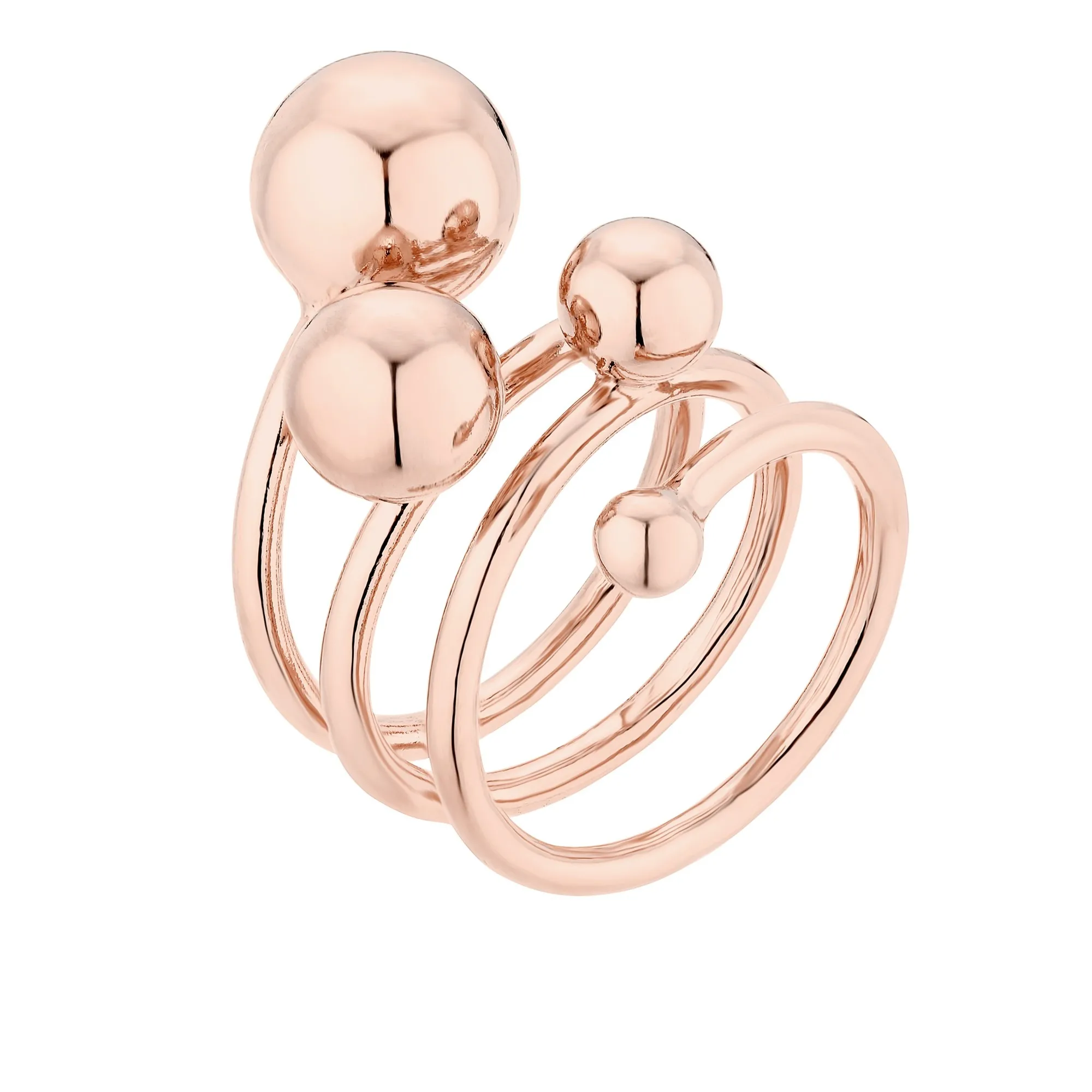 Masywny pierścionek z kulkami z różowego złota : pierścionki - 19