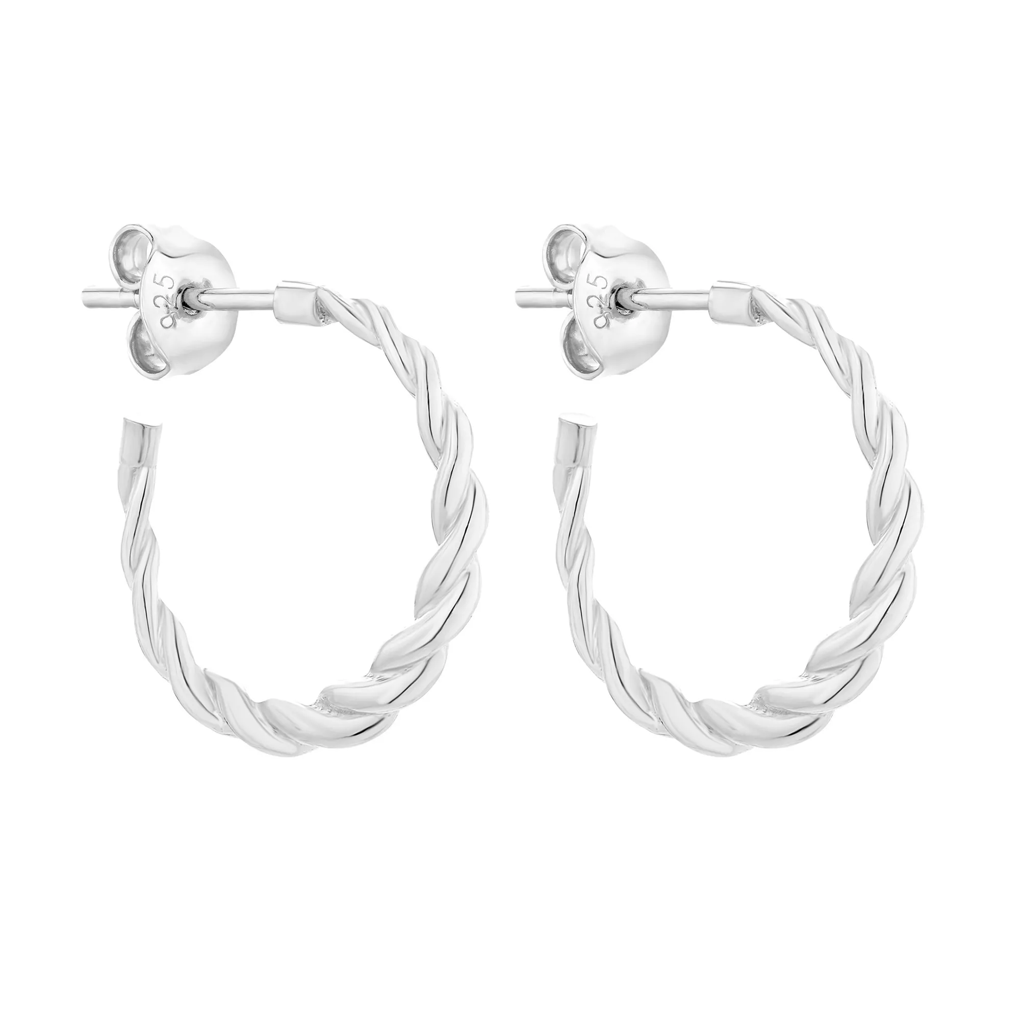 Srebrne plecione półkola