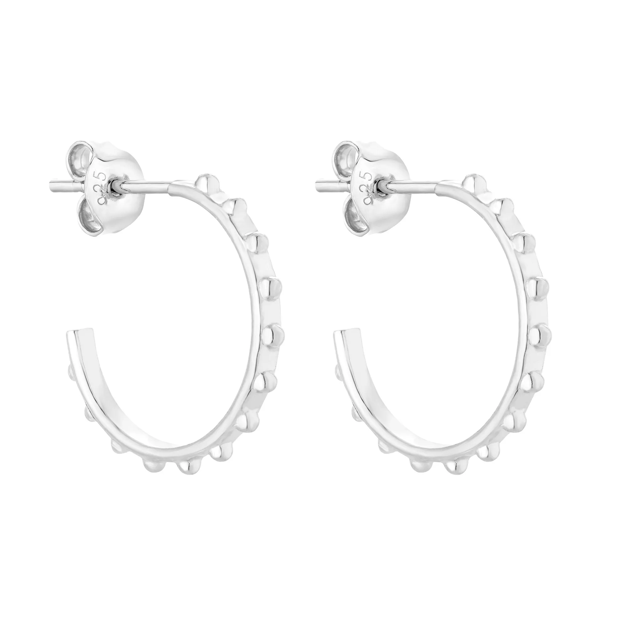 Srebrne półkola z kuleczkami