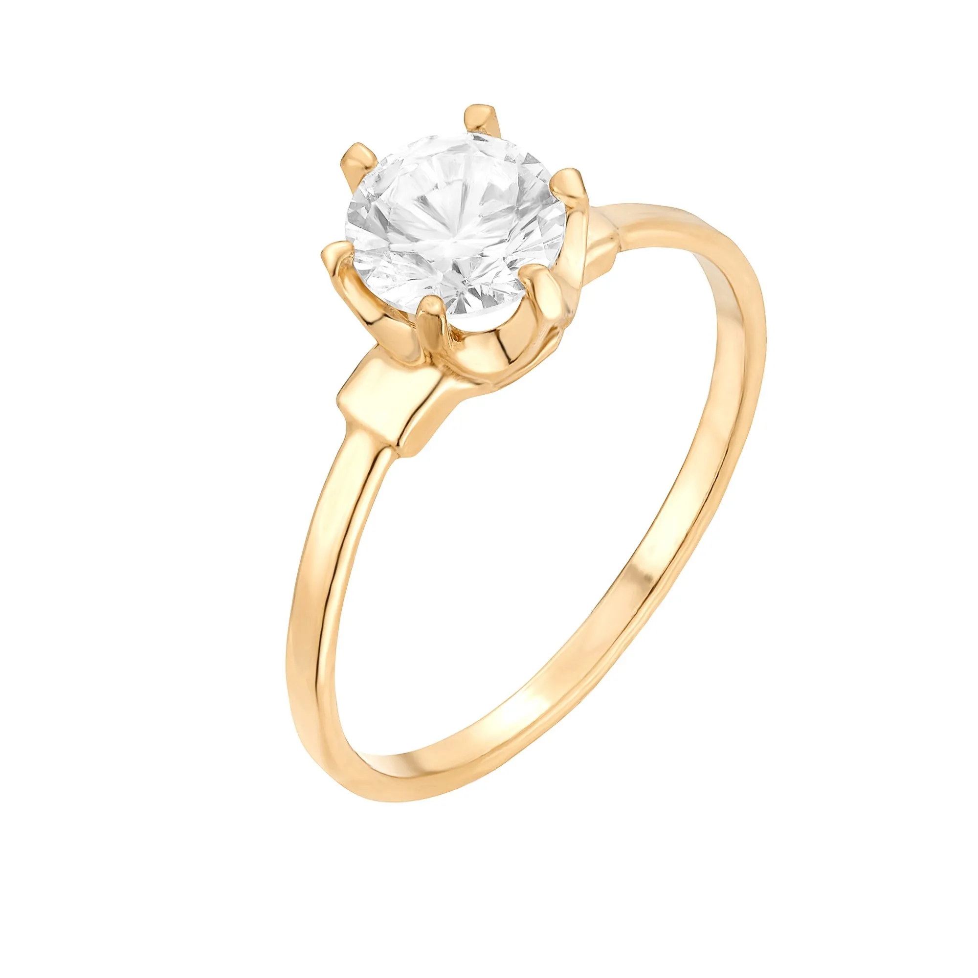 Złoty pierścionek z małą cyrkonią : pierścionki - 11