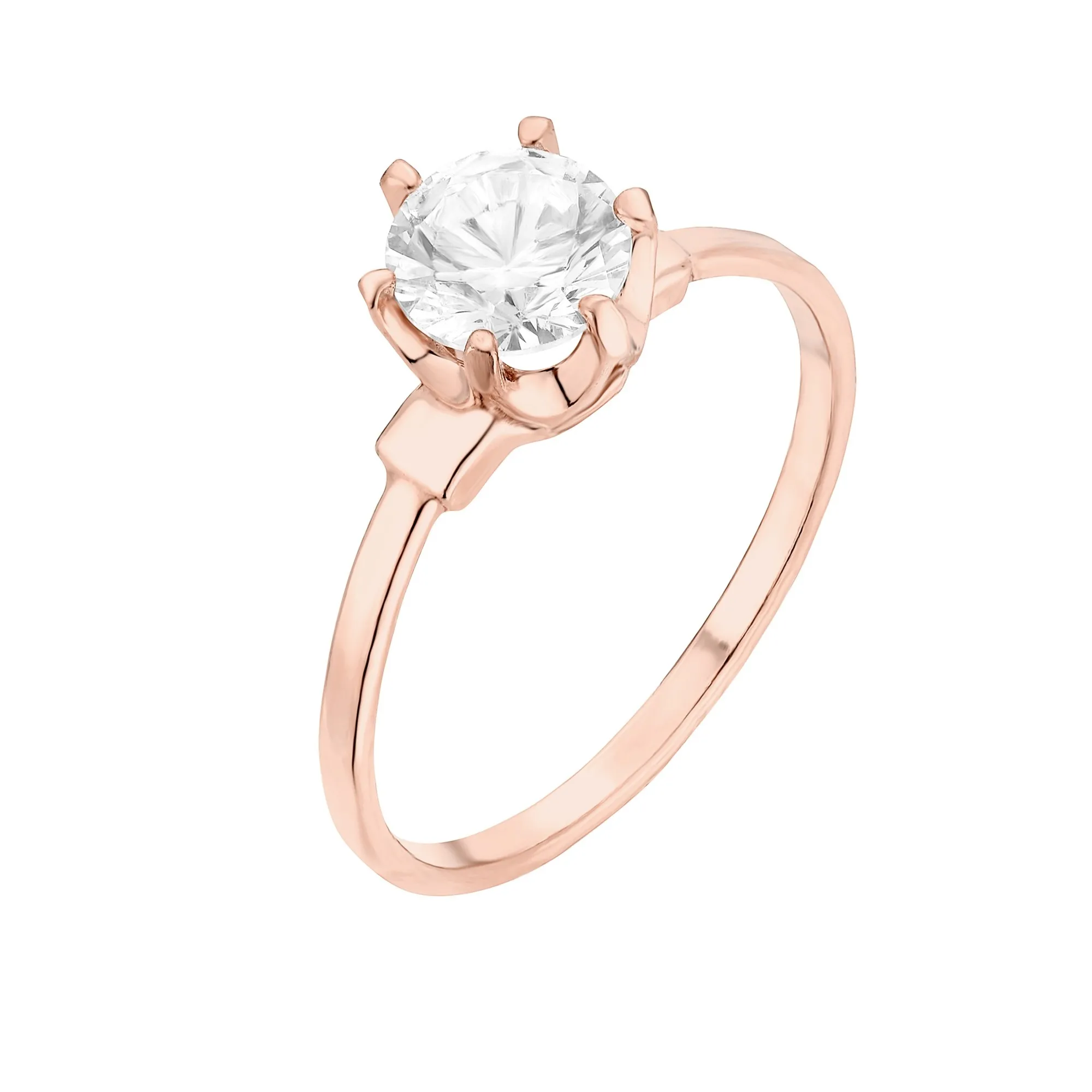 Pierścionek z różowego złota z małą cyrkonią : pierścionki - 12